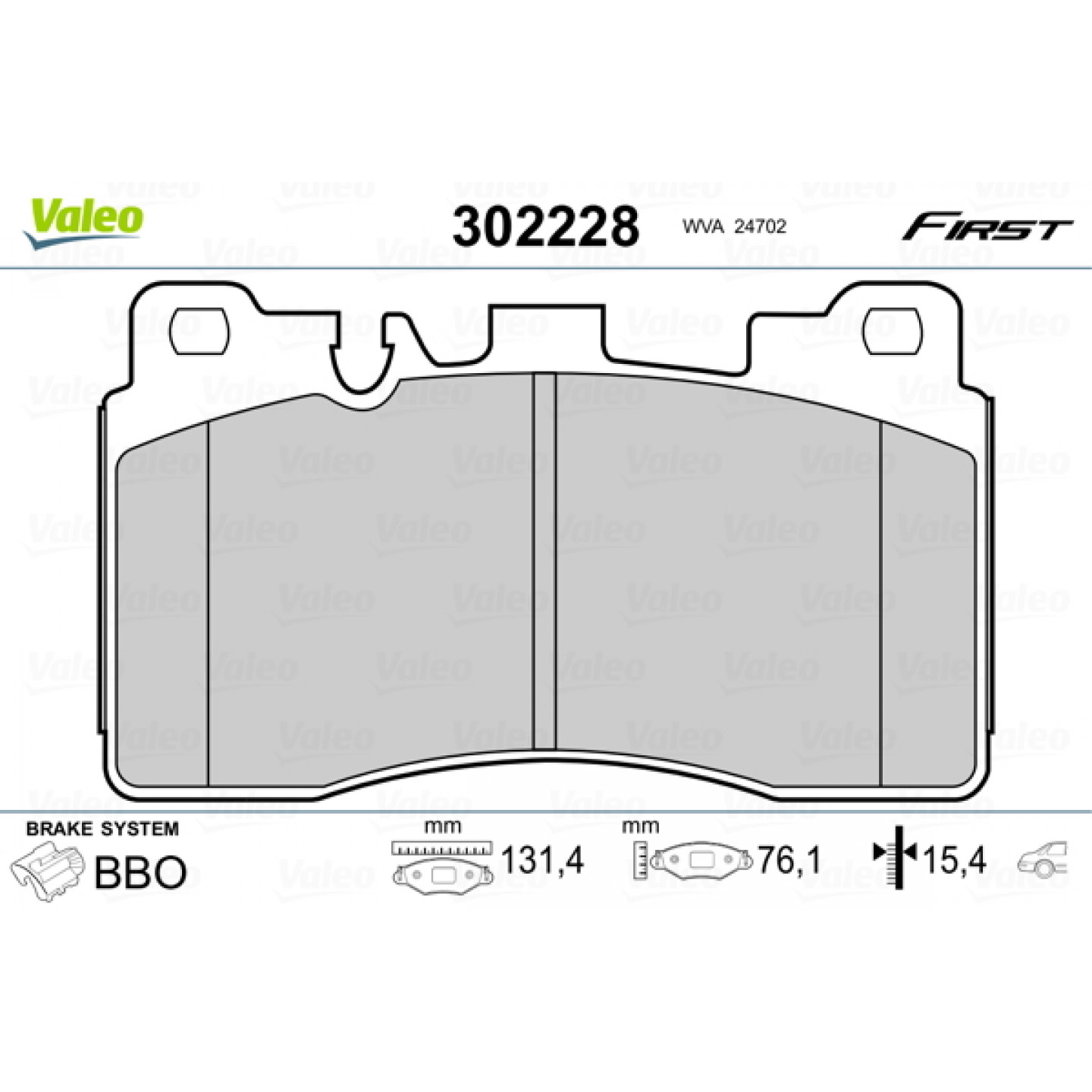 Bremseklodser VALEO 302228
