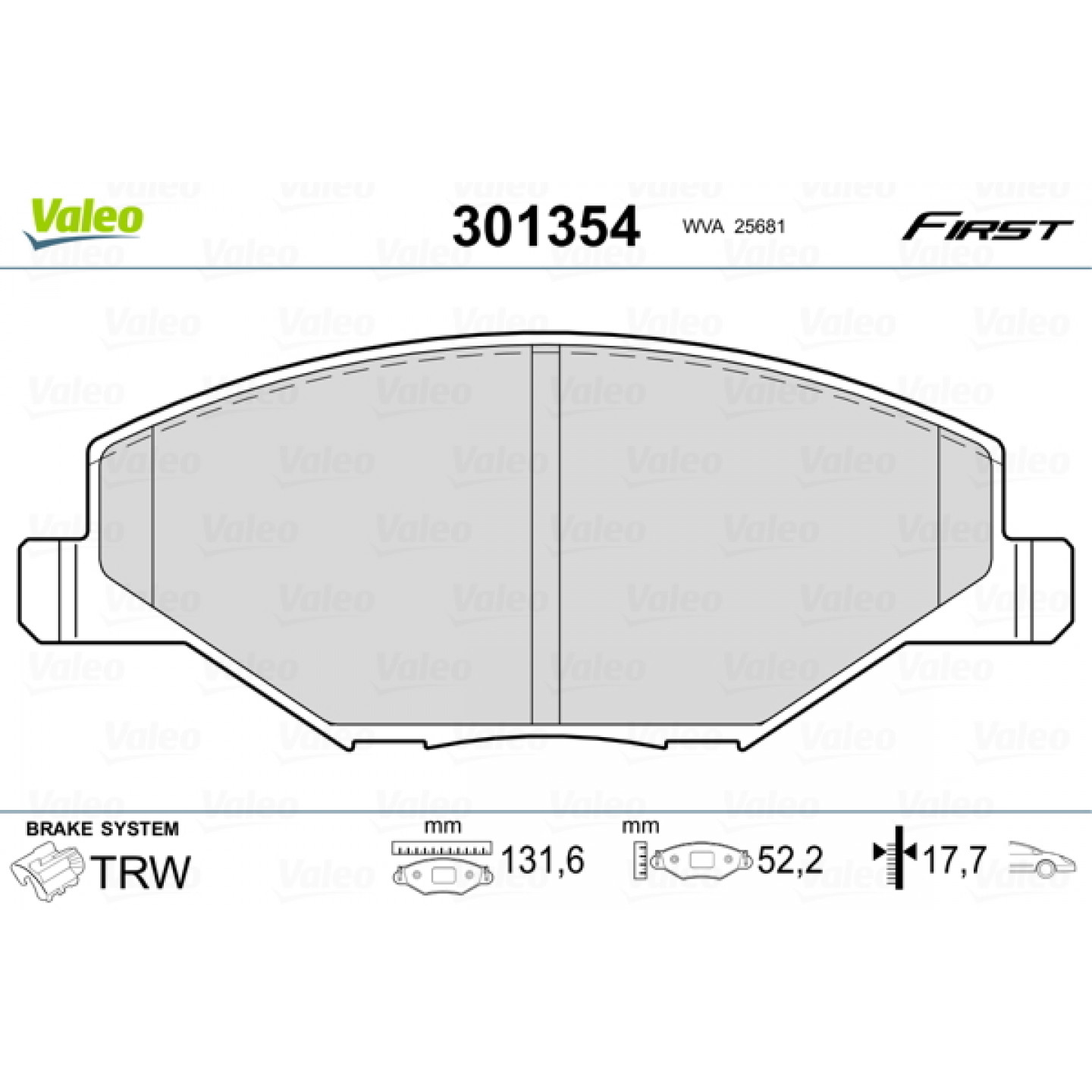 Bremseklodser VALEO 301354