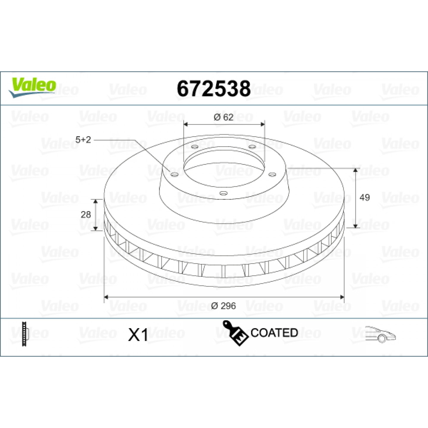 Bremsscheibe VALEO 672538