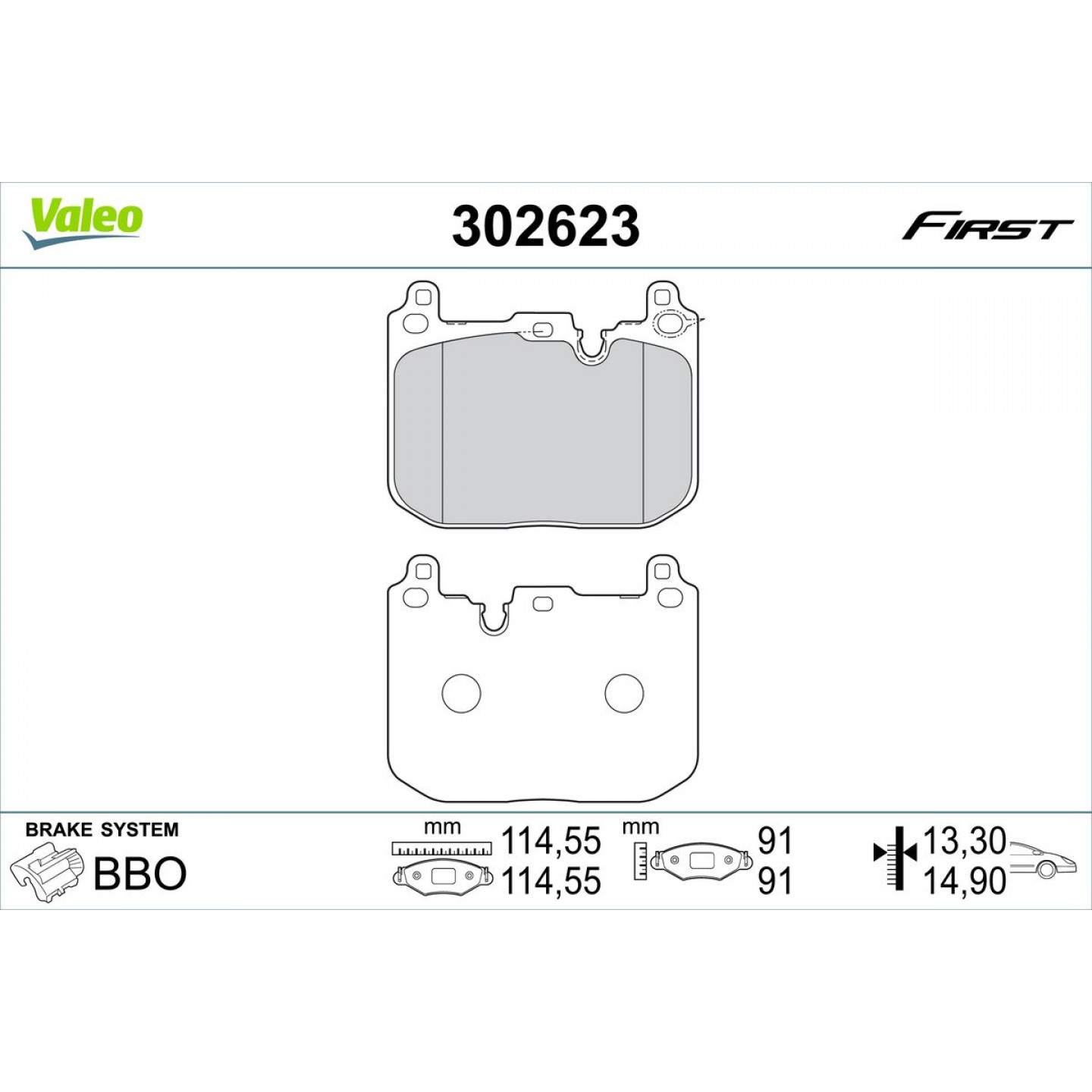 Kit pastiglie freno, Freno a disco VALEO 302623