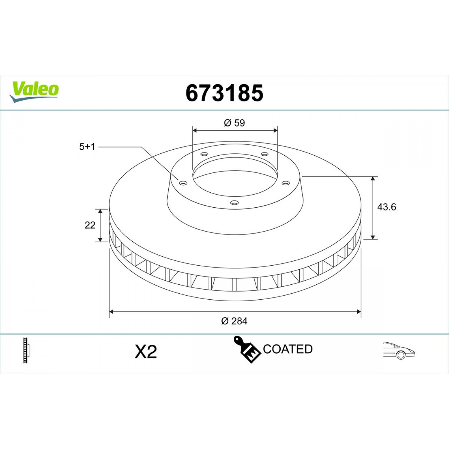 Bremsscheibe VALEO 673185