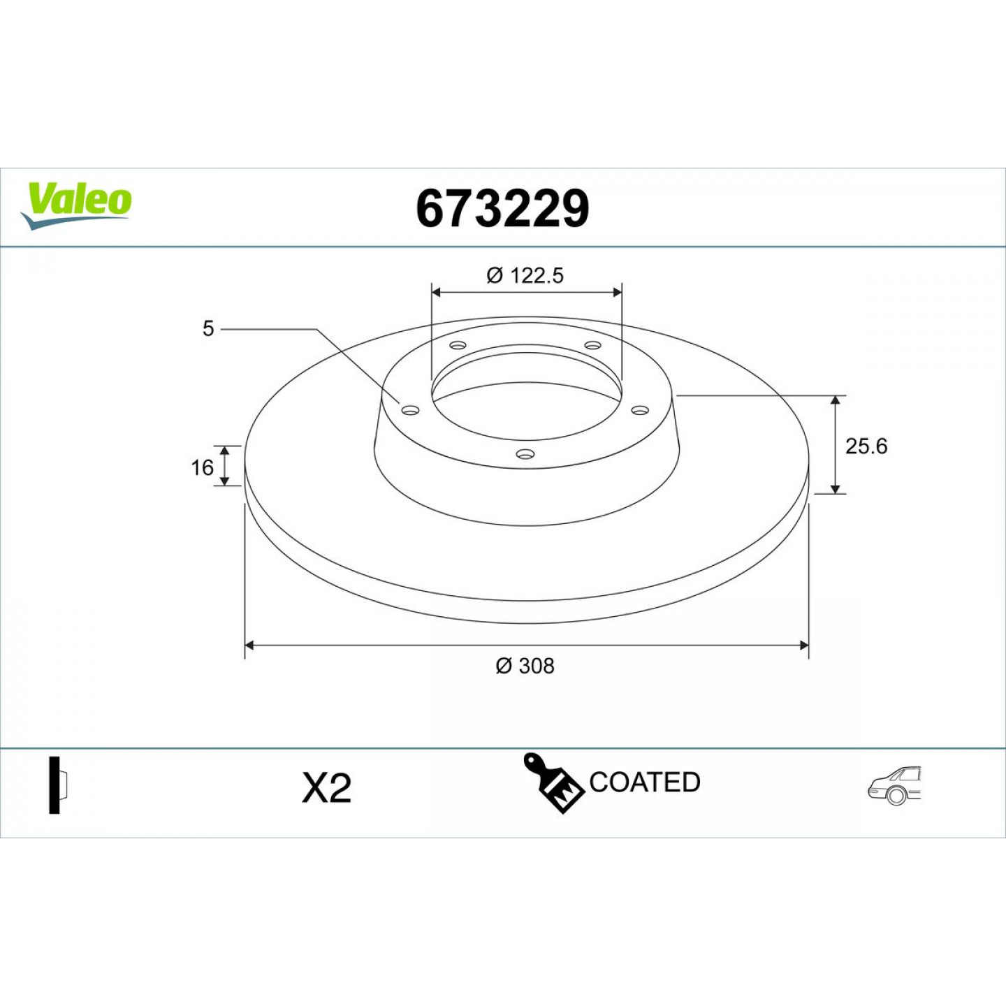 Disque de frein VALEO 673229