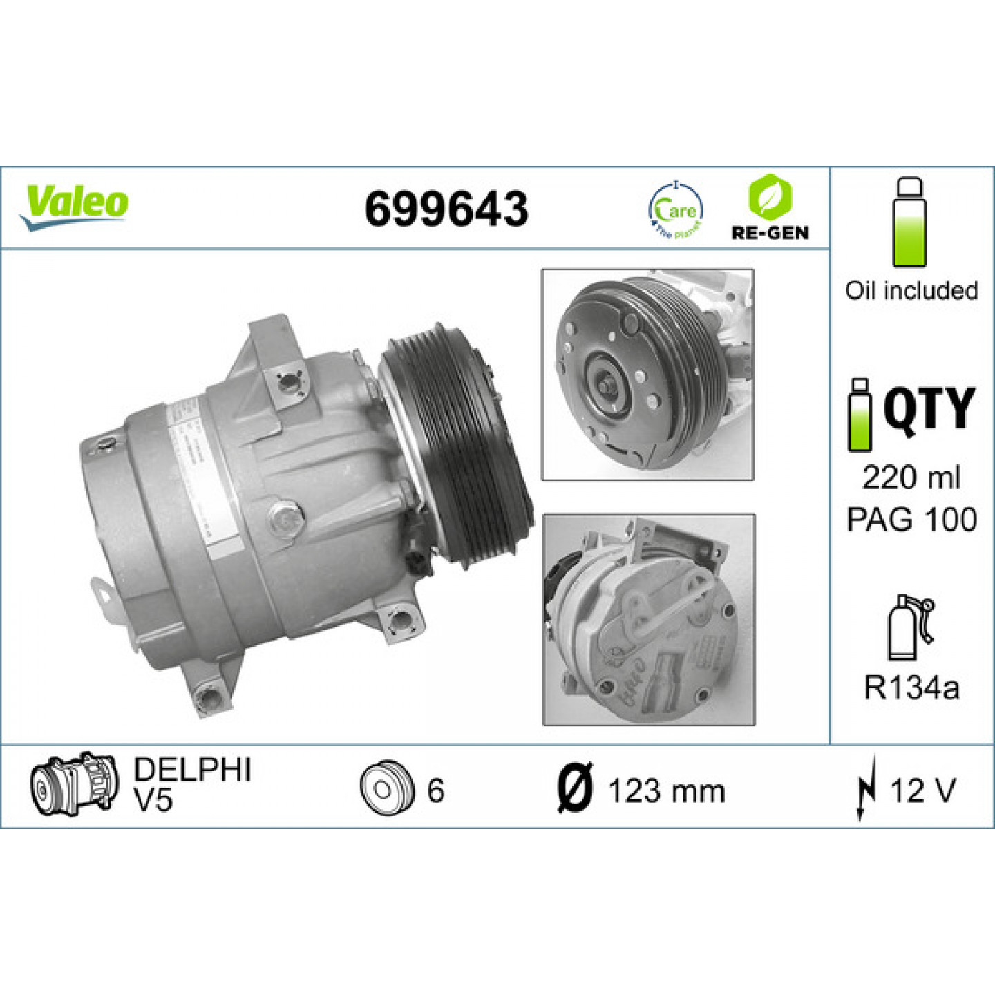 Kompresor, klimatyzacja VALEO 699643
