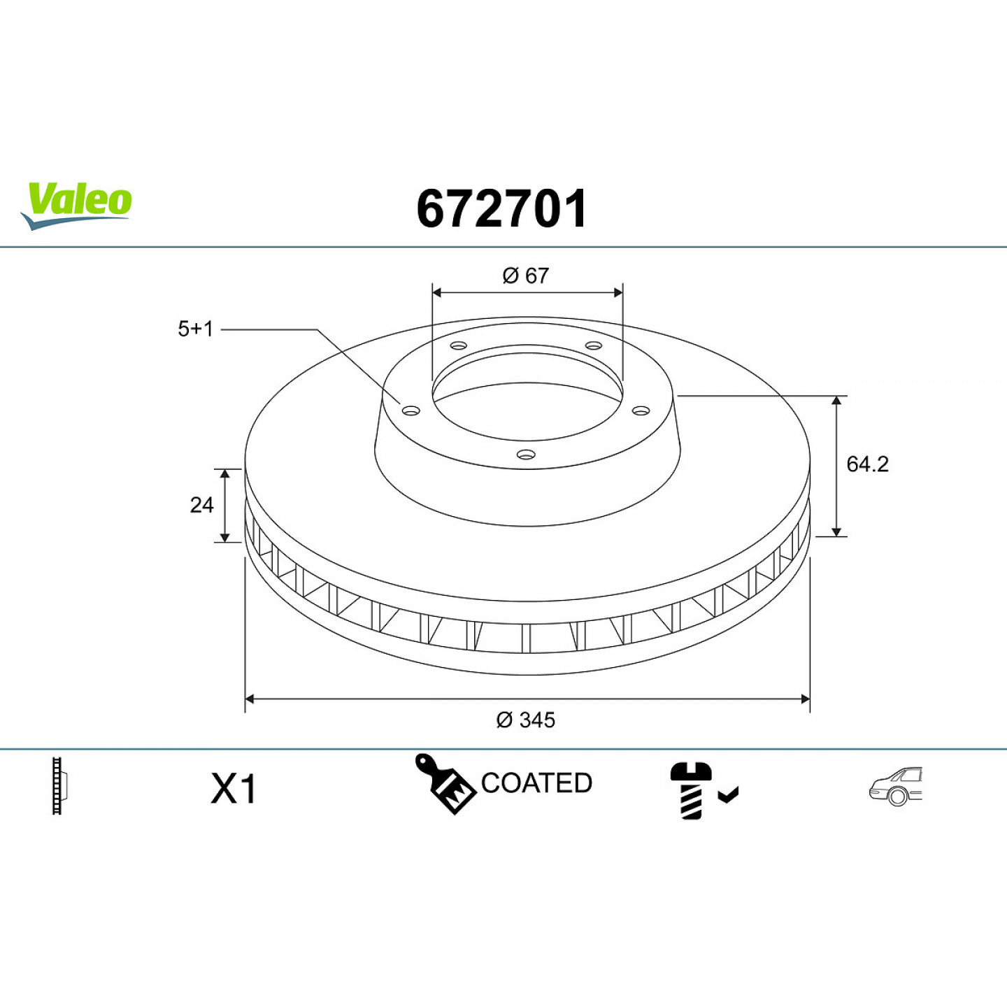 Remschijf VALEO 672701