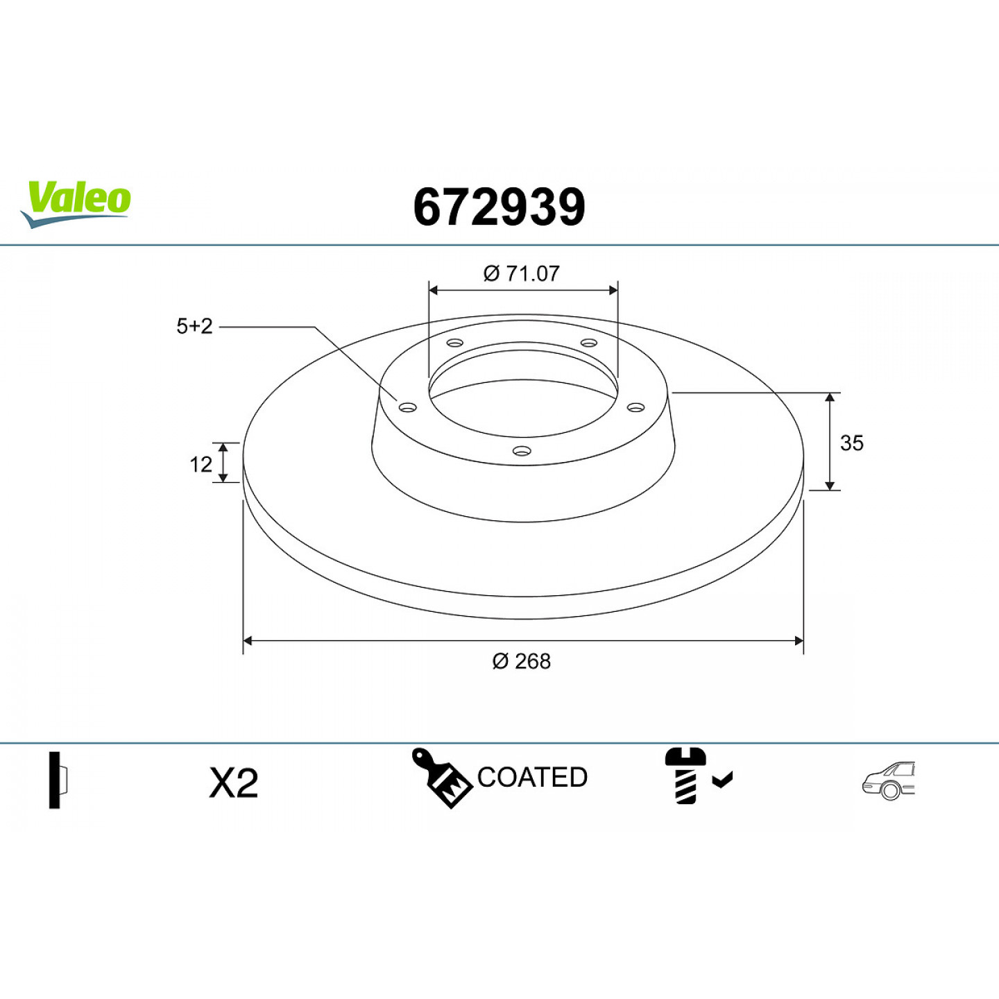 Bremsscheibe VALEO 672939