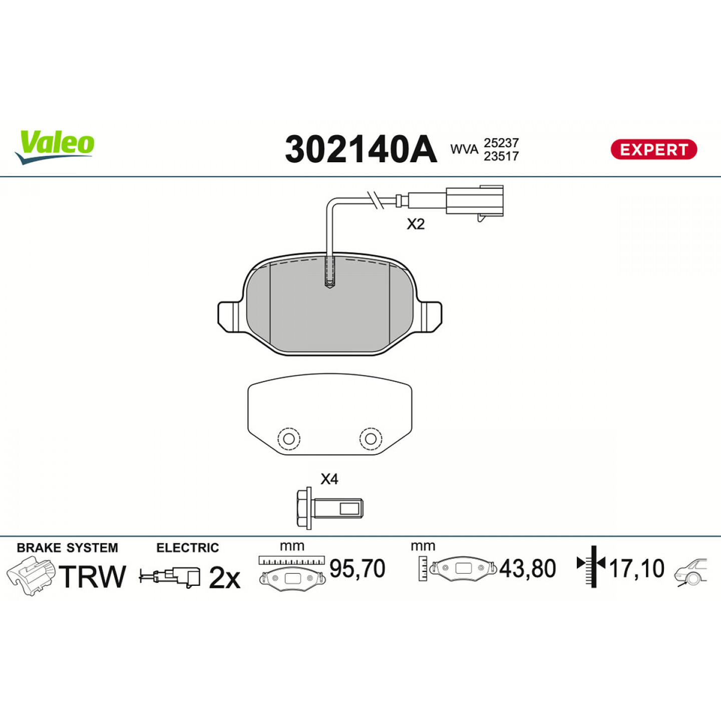 Bremseklodser VALEO 302140A