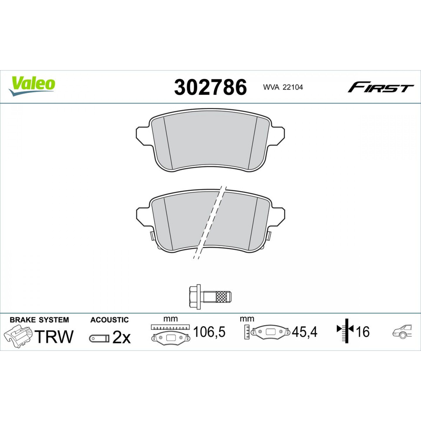 Bremseklodser VALEO 302786