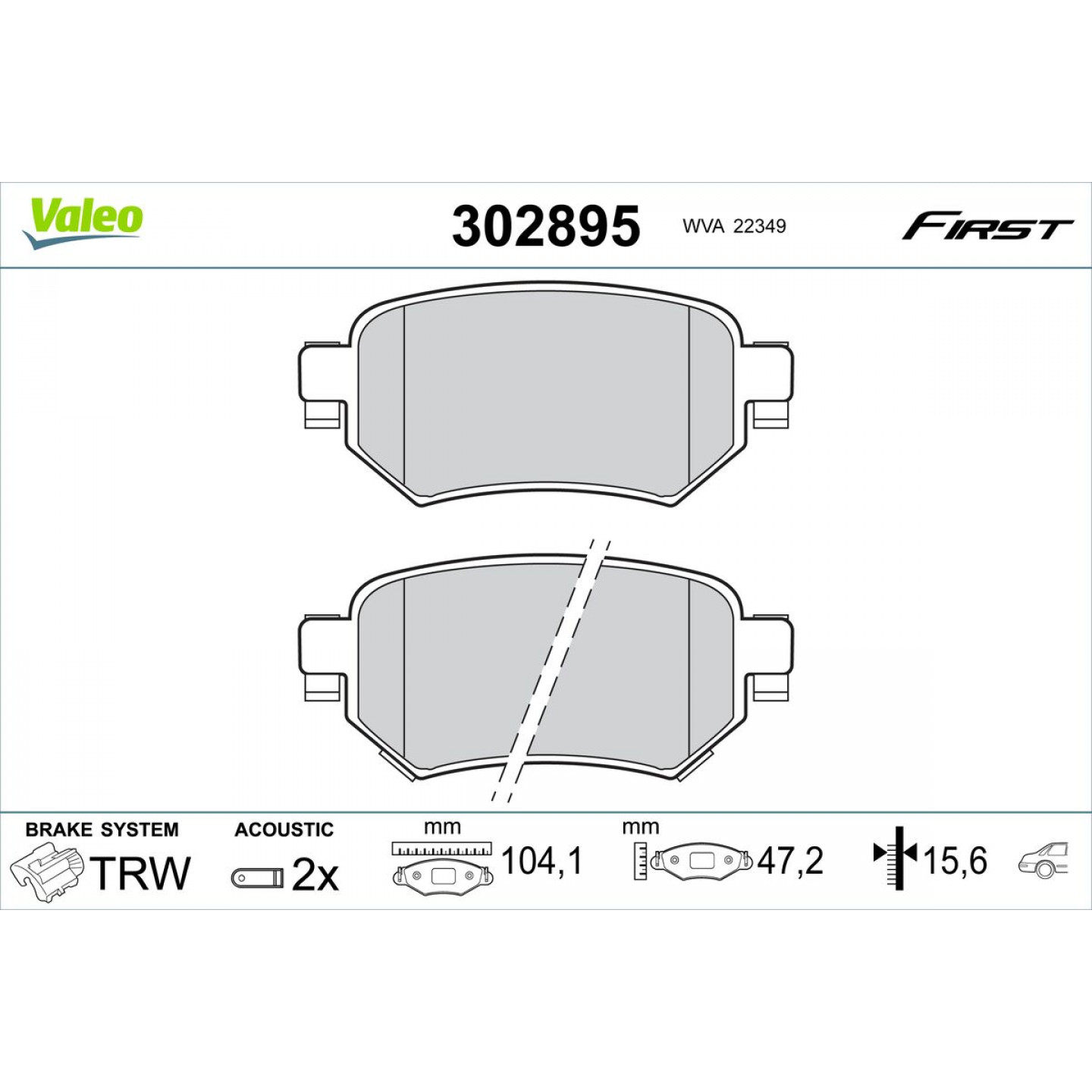 Kit de plaquettes de frein, frein à disque VALEO 302895