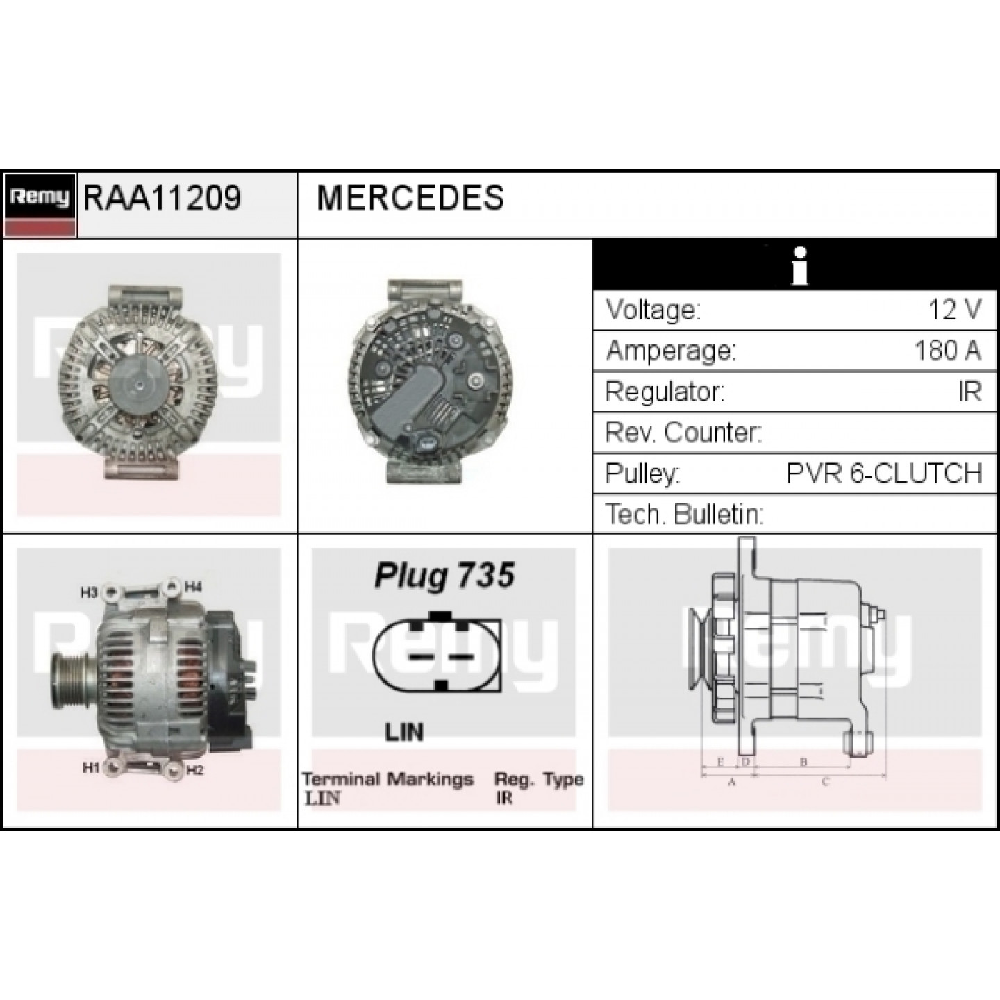 Alternator REMY RAA11209