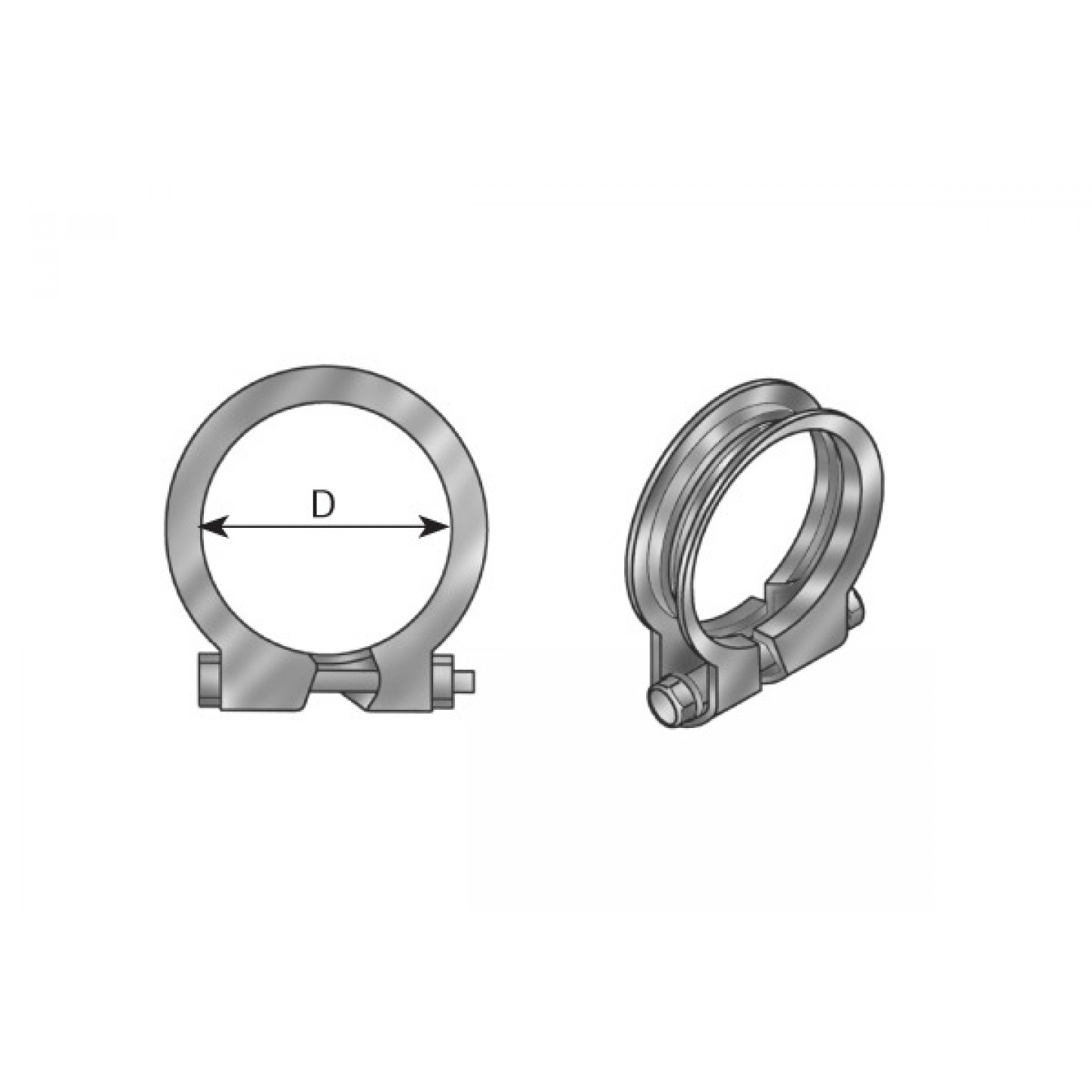 Peça de aperto, sistema de escape DINEX 99096