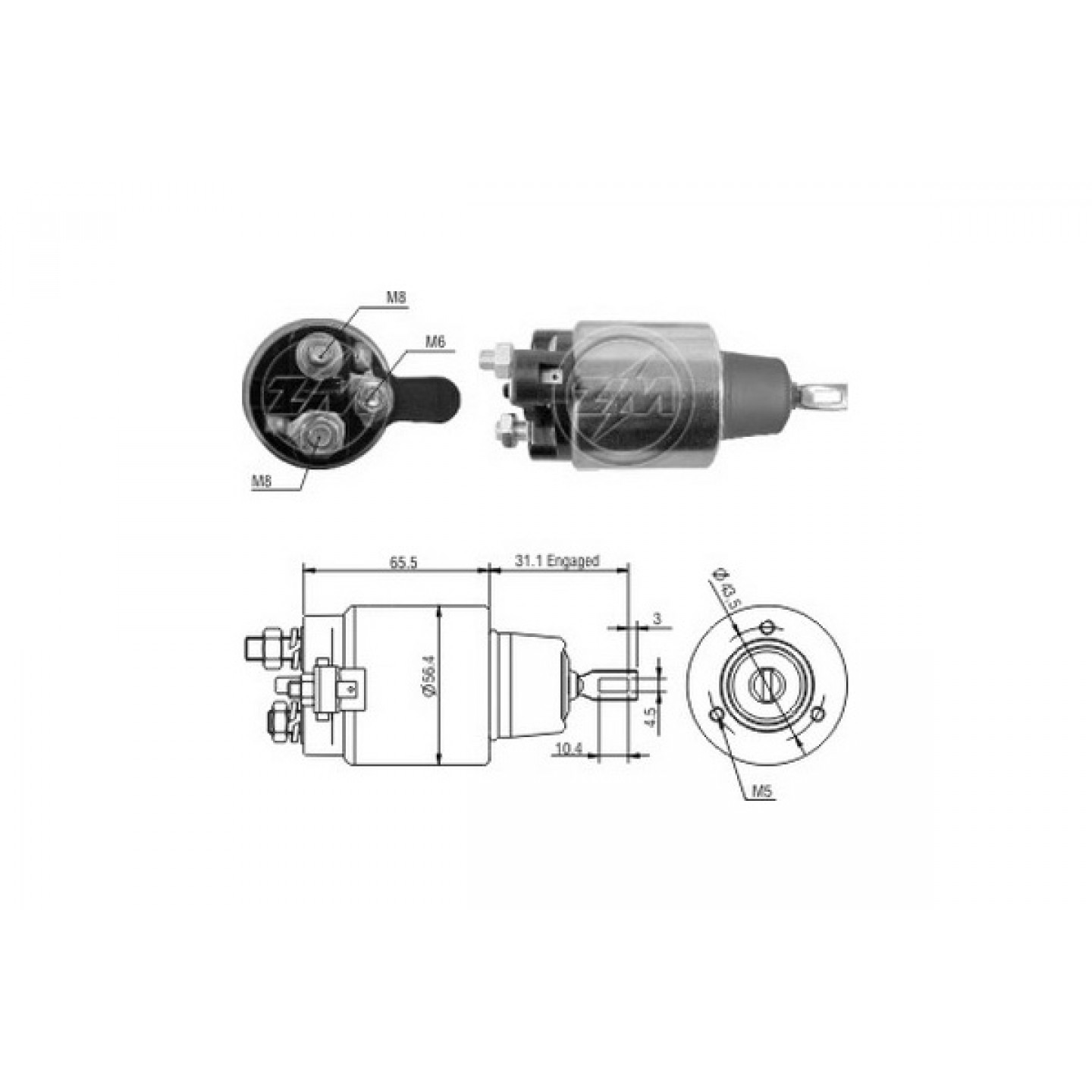 Solenoide,motor arranque ERA ZM1477