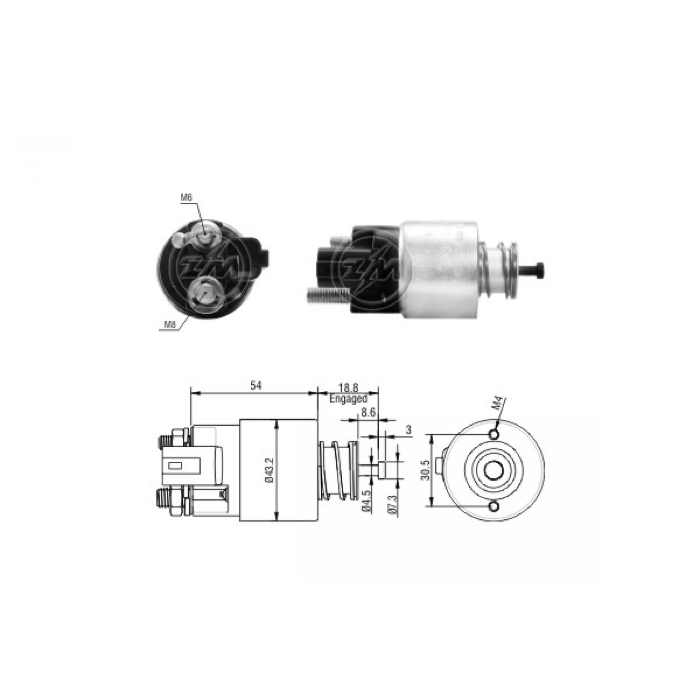 Solenoide,motor arranque ERA ZM391