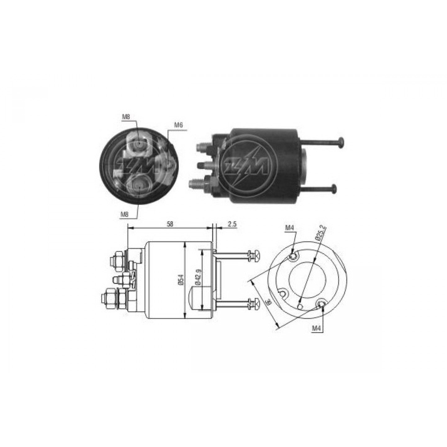 Solenoide,motor arranque ERA ZM495