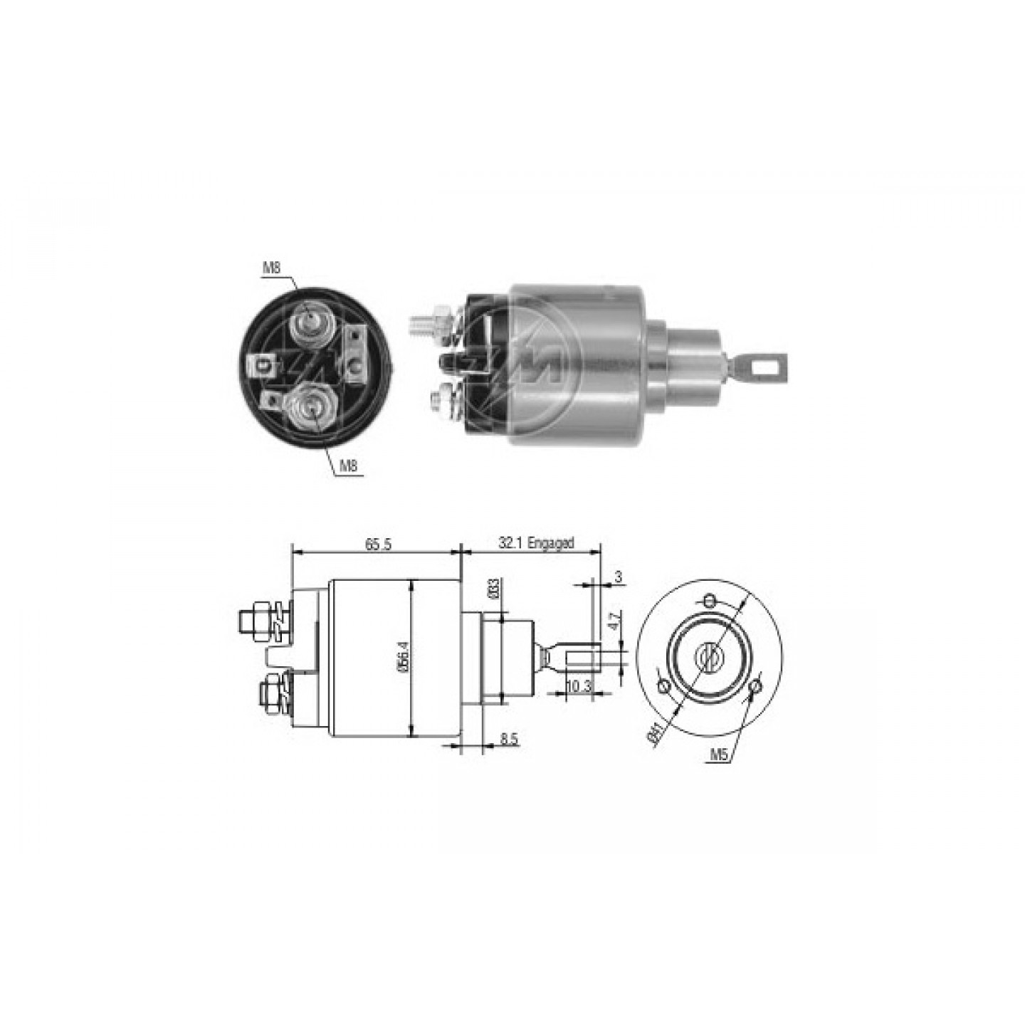 Solenoide,motor arranque ERA ZM574
