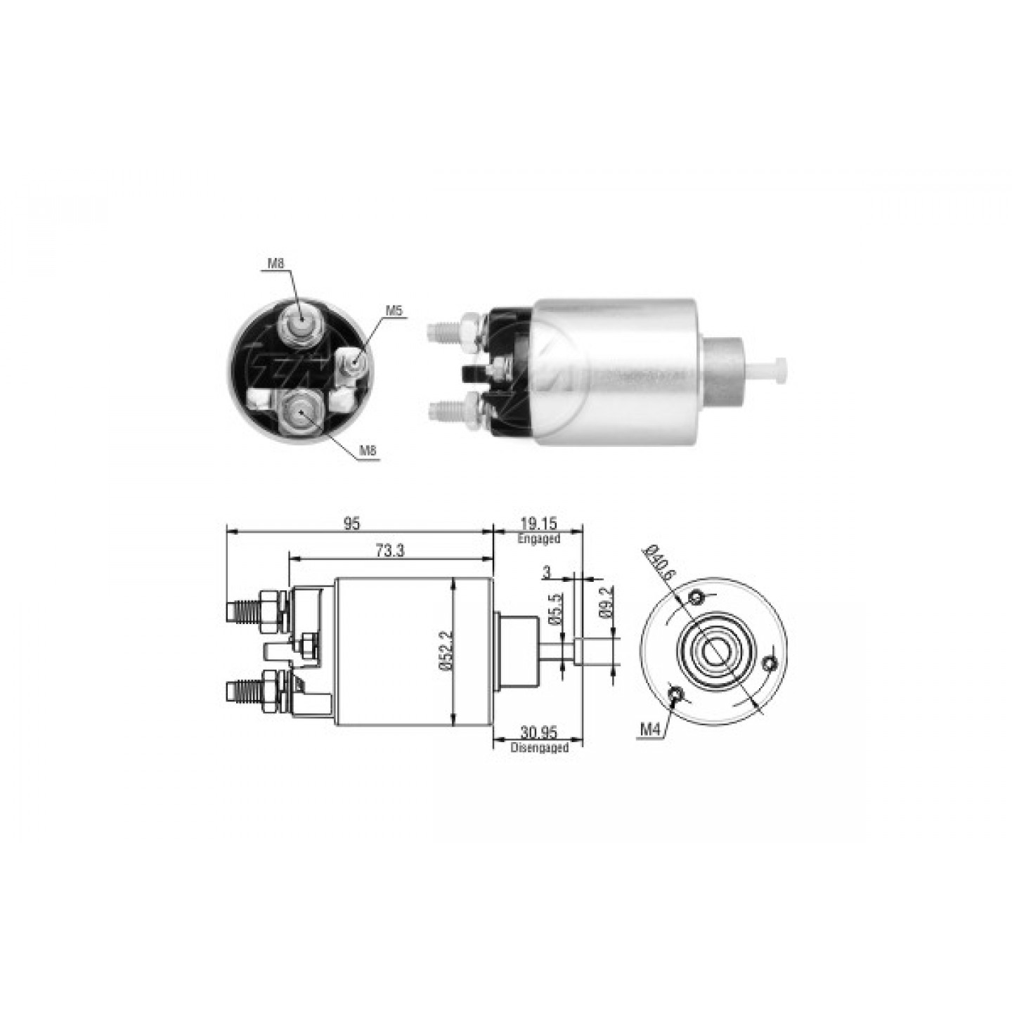 Solenoide,motor arranque ERA ZM8860