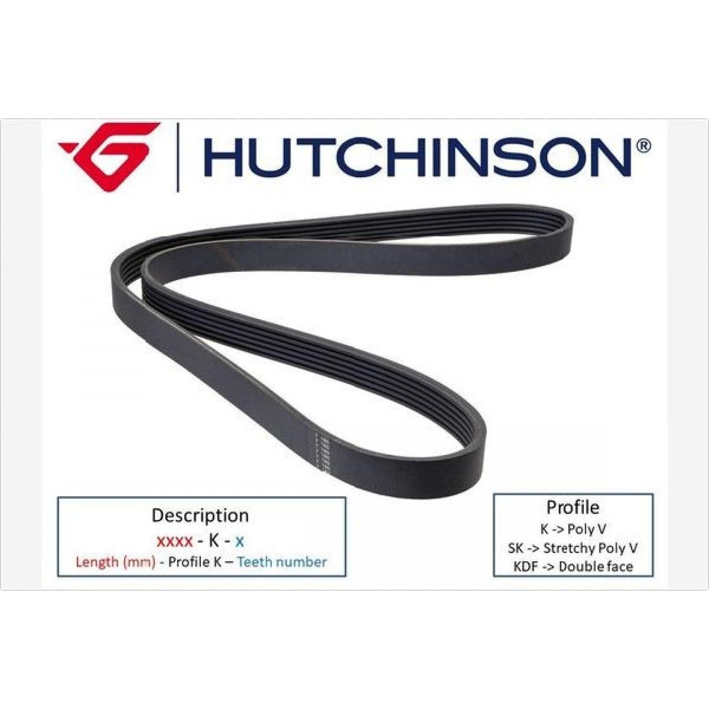 Correia trapezoidal estriada HUTCHINSON 751 SK 3