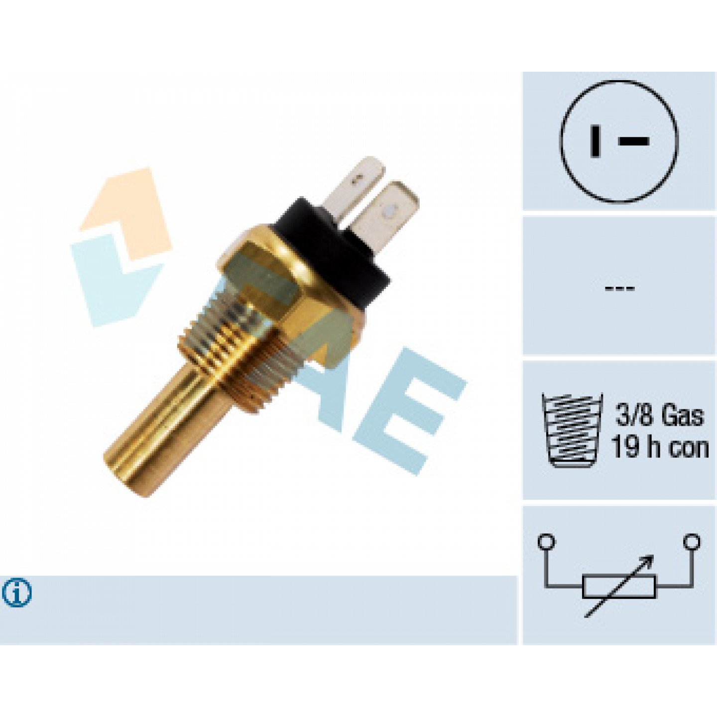 FAE 33800 - Sensore Temperatura Refrigerante Auto, Filettatura 3/8 Gas, 2 Poli
