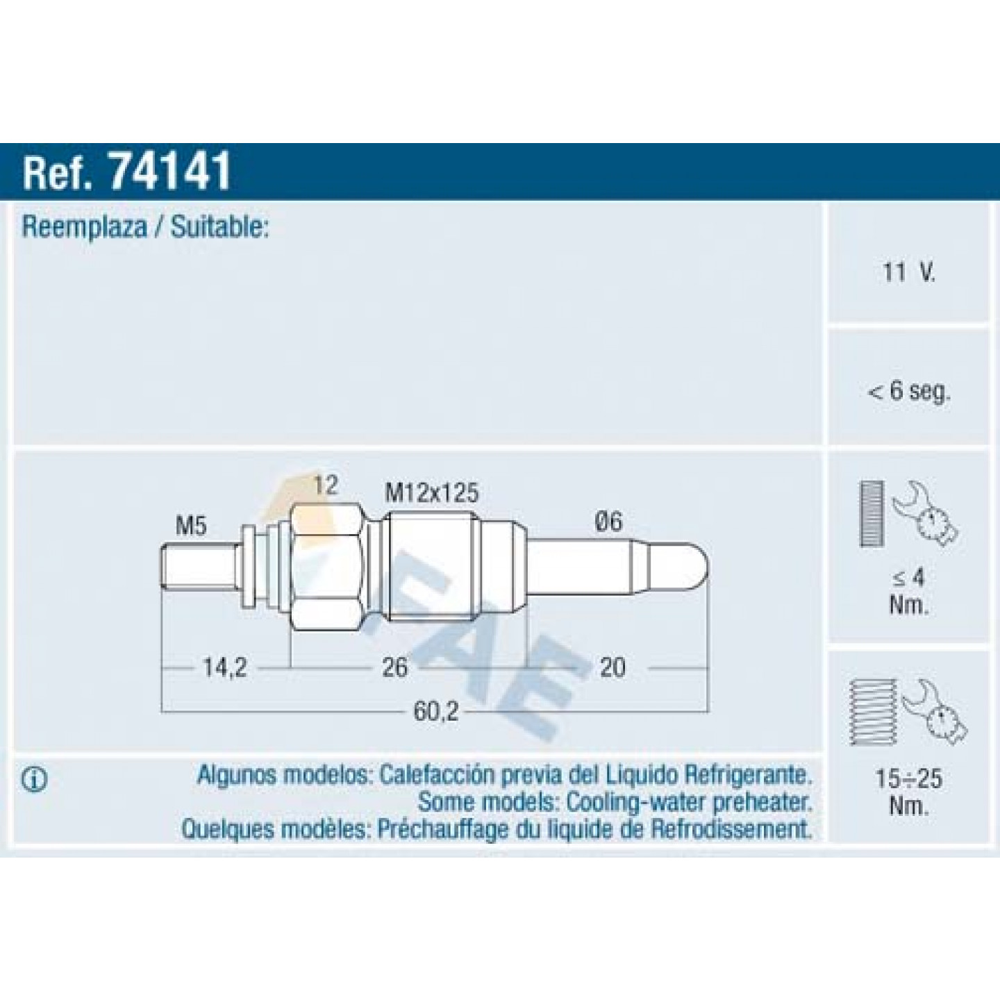 Glühkerze FAE 74141