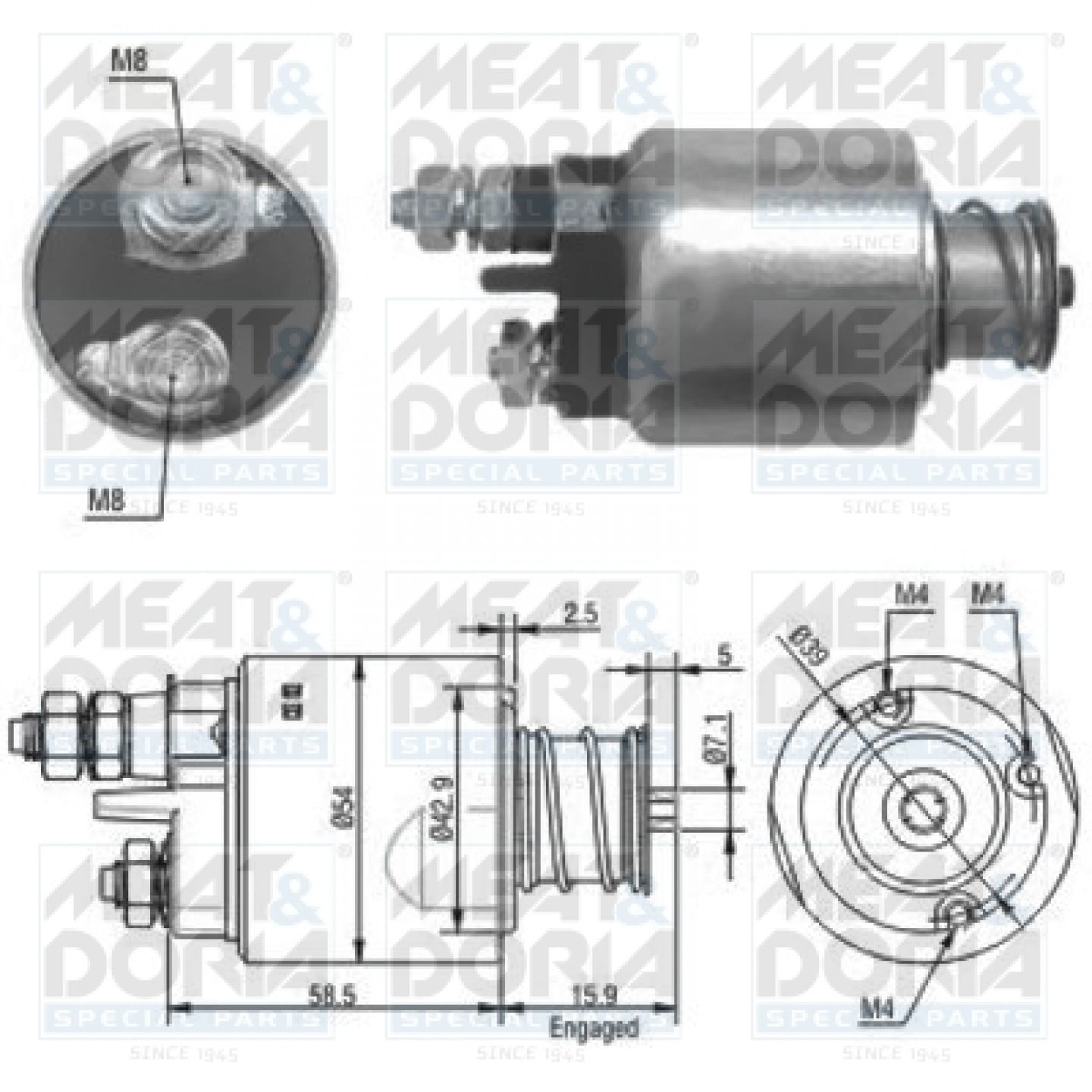 Solenoide,motor arranque MEAT & DORIA 46020