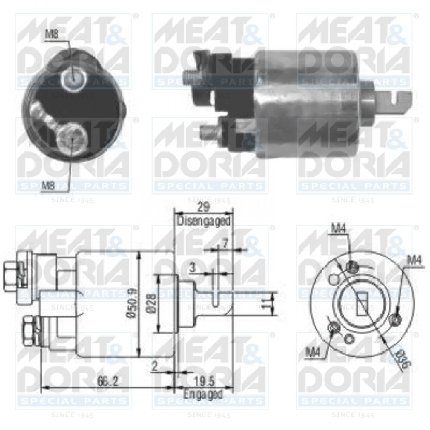 Solenoide,motor arranque MEAT & DORIA 46052