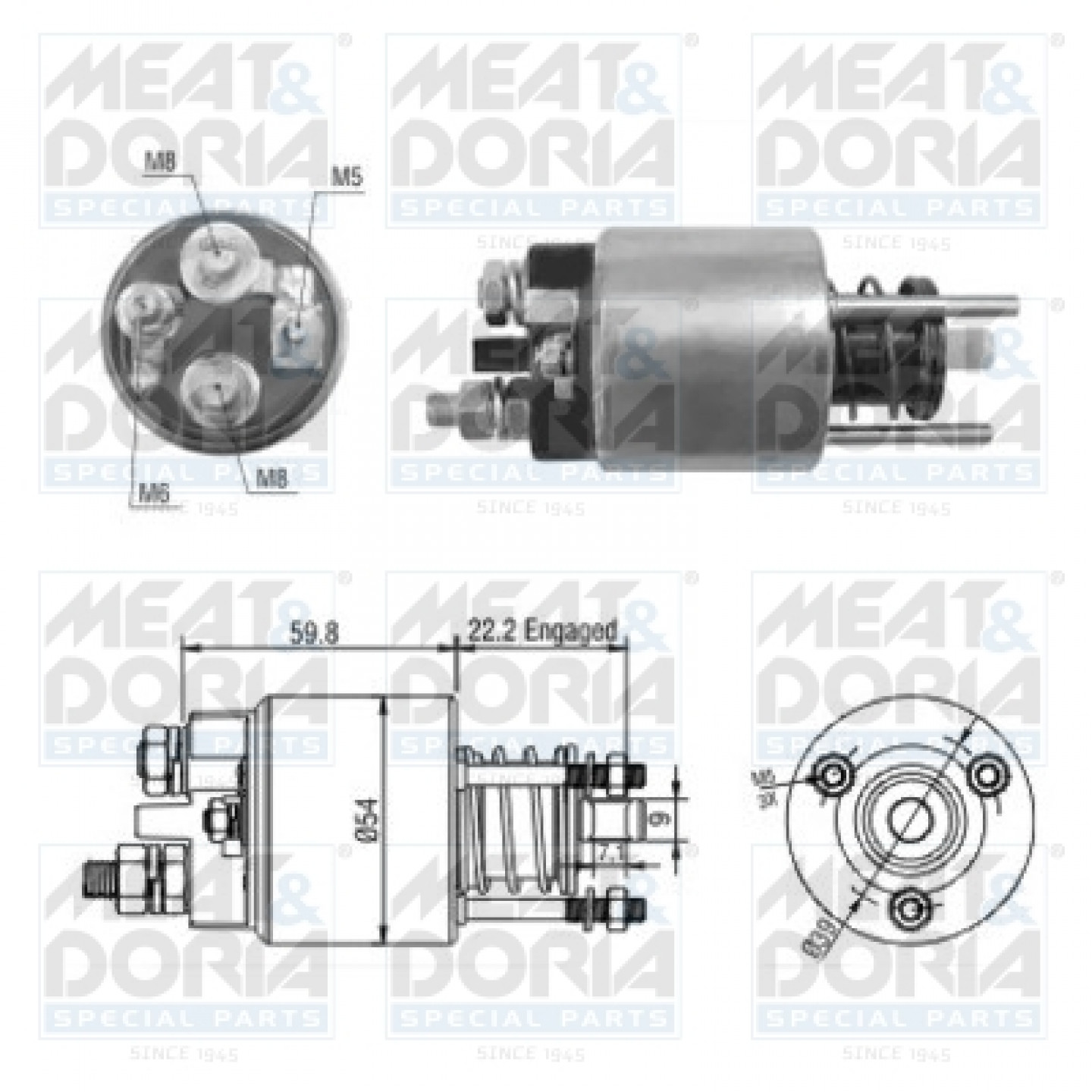 Solenoide,motor arranque MEAT & DORIA 46134