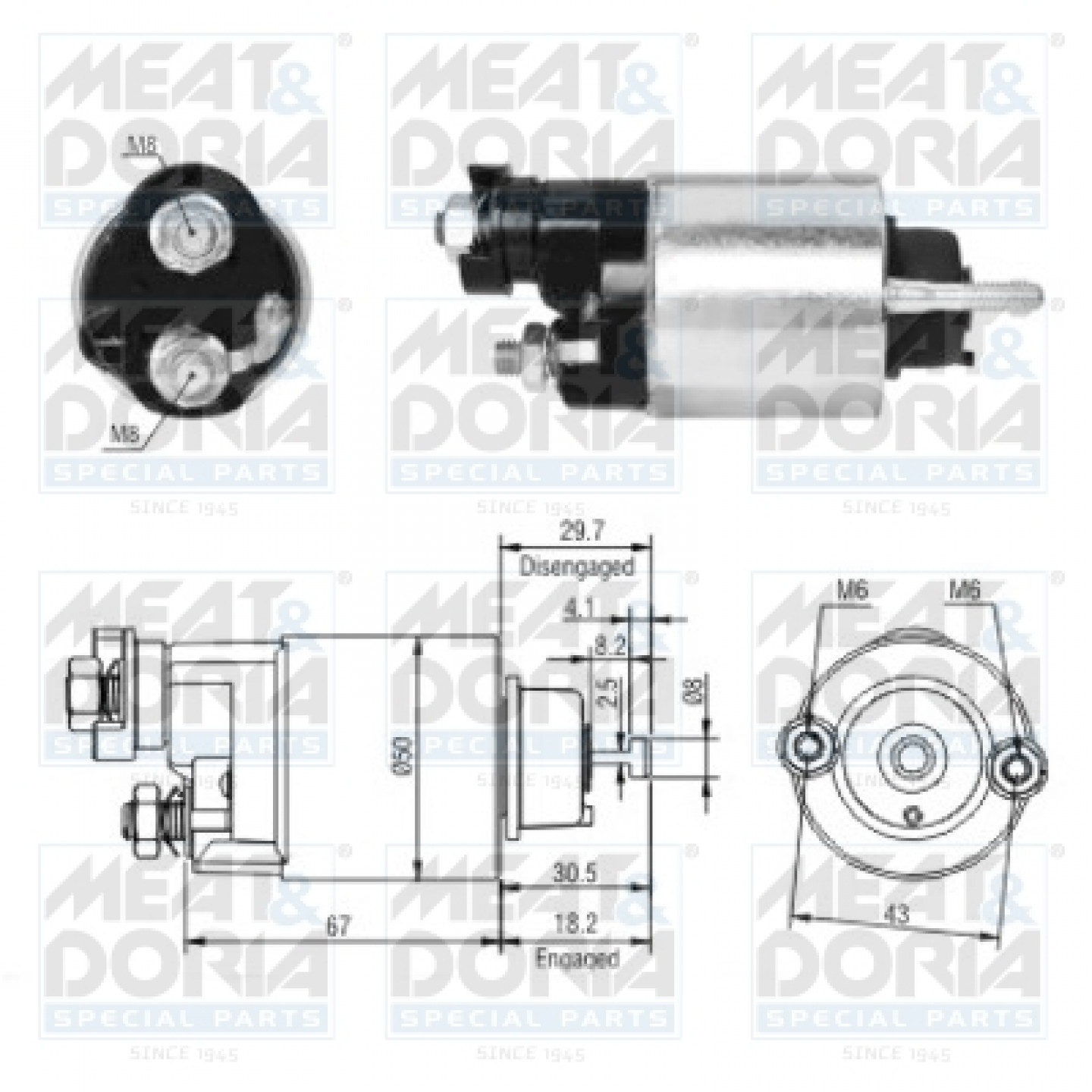 Solenoide,motor arranque MEAT & DORIA 46149