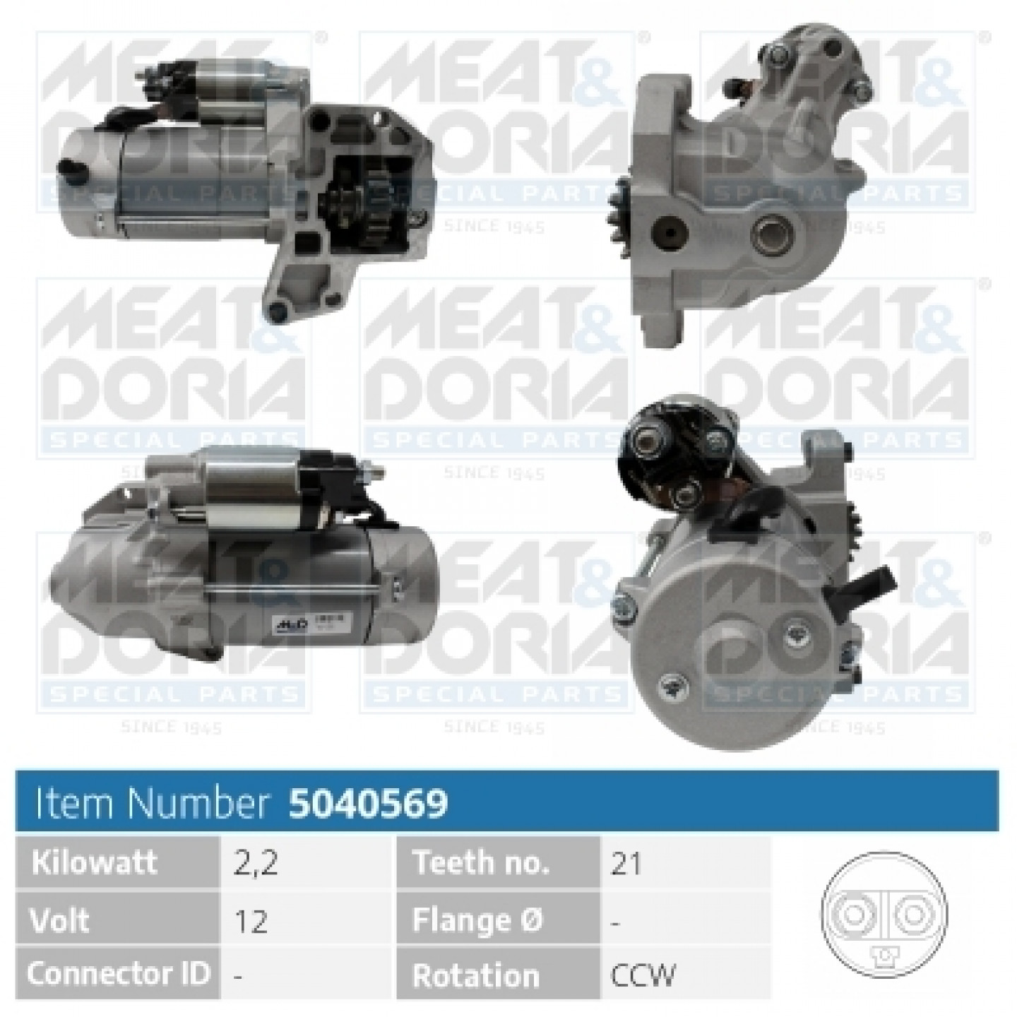 Motor de arranque MEAT & DORIA 5040569