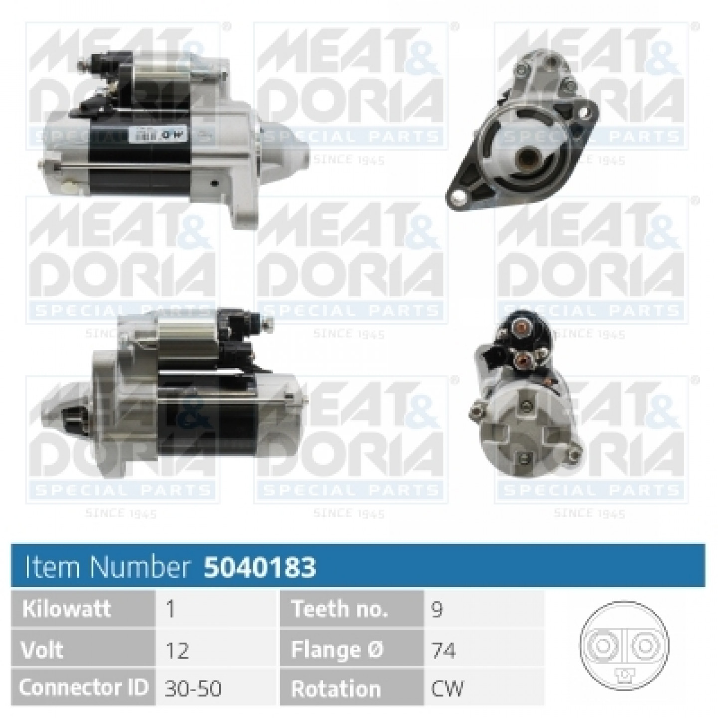 Motor de arranque MEAT & DORIA 5040183