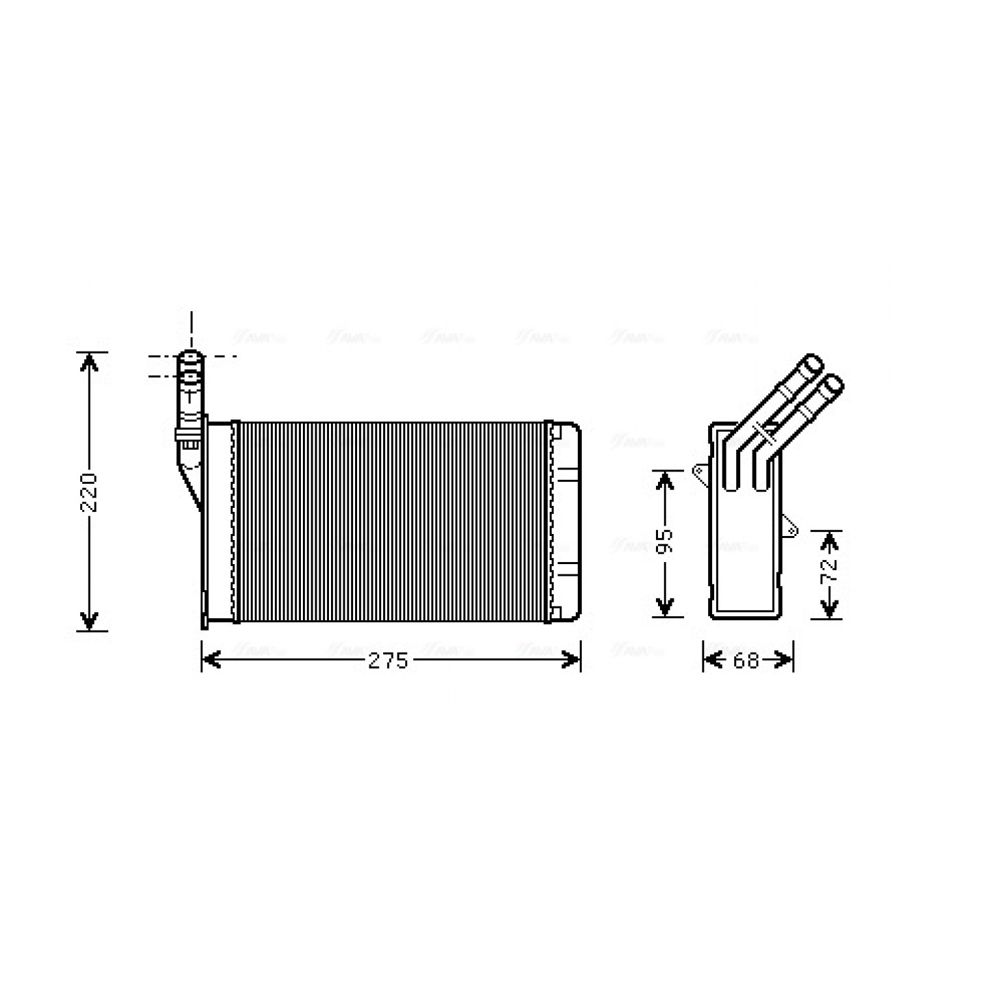 Heat Exchanger, interior heating AVA Clever Choice CN6055 - Trodo.com