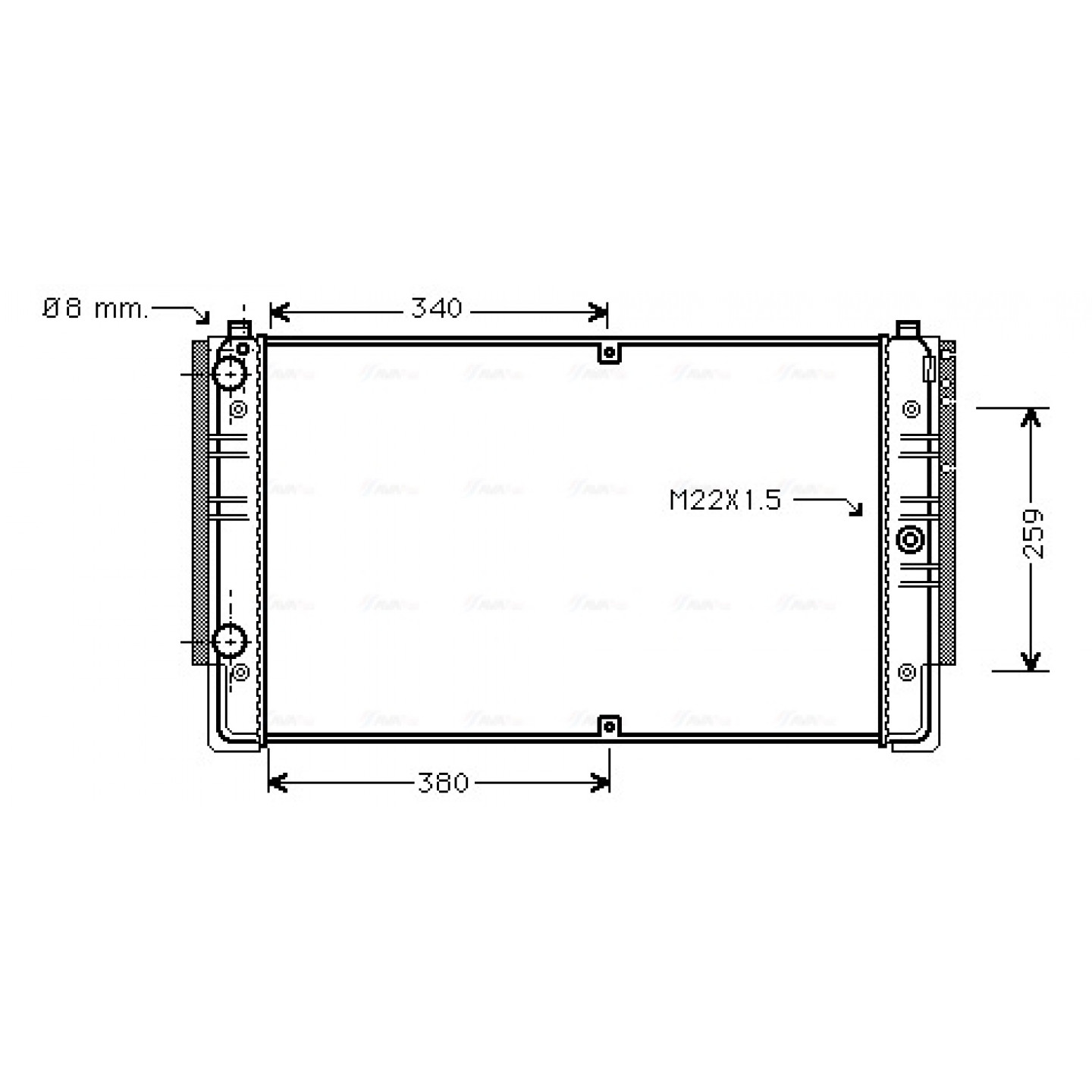 Radiateur, refroidissement du moteur AVA Clever Choice VNA2149