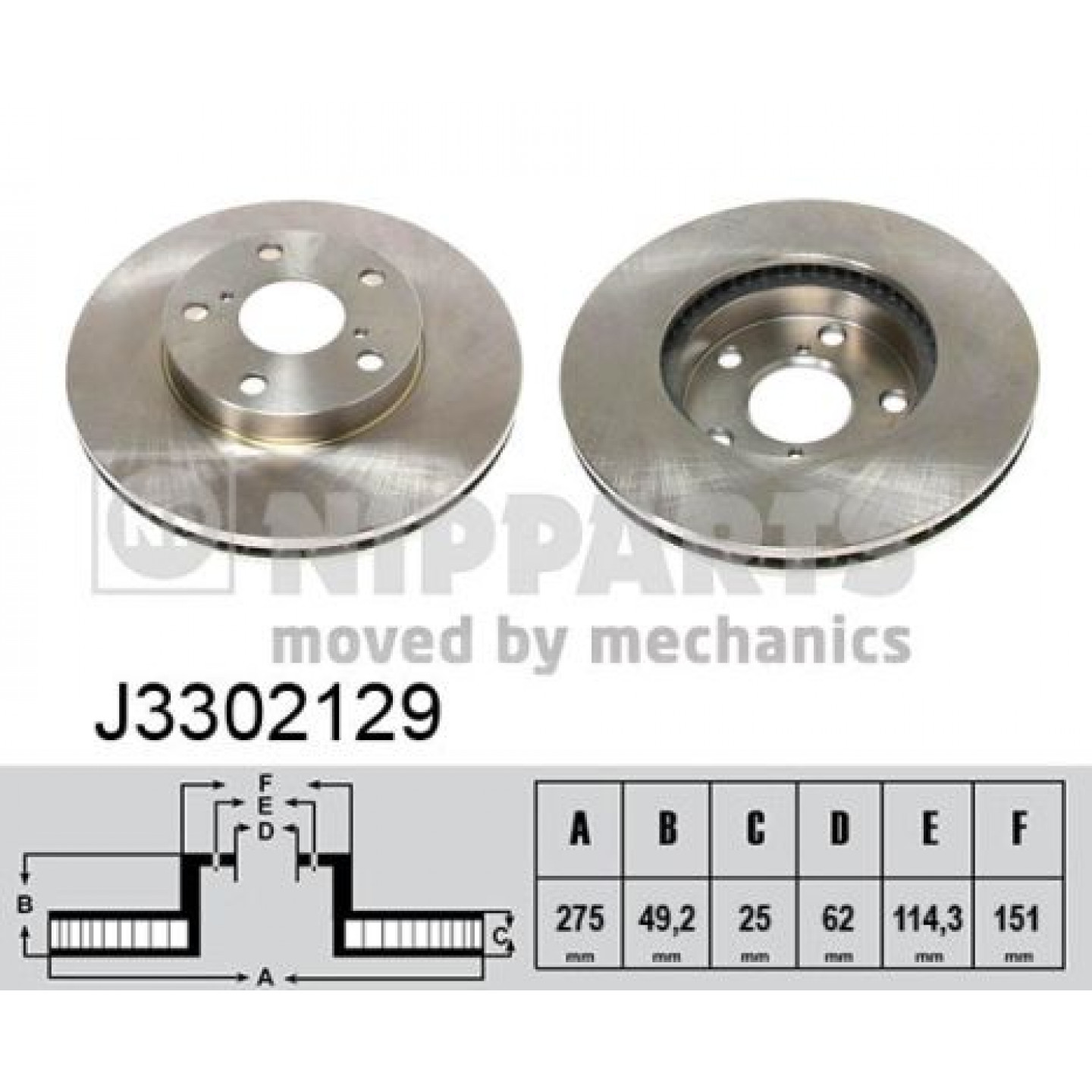 Disque de frein NIPPARTS J3302129