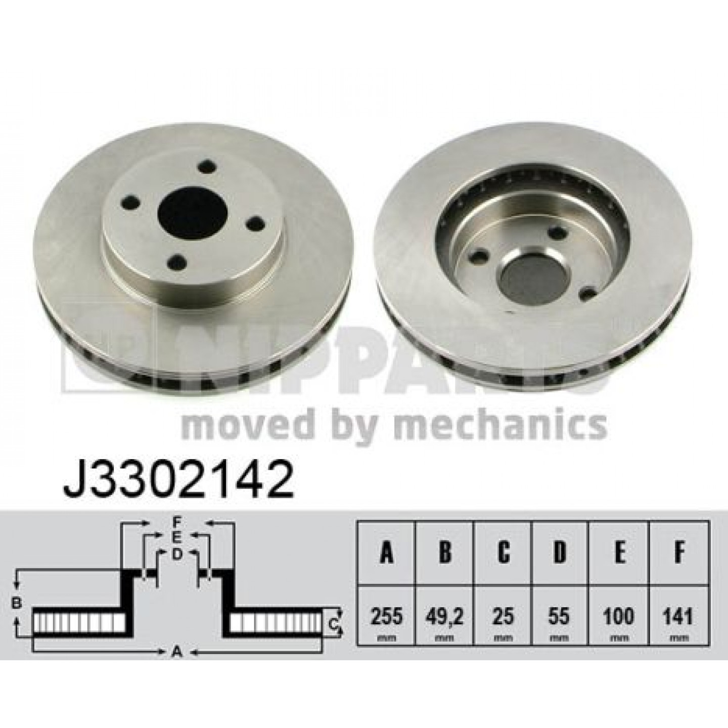 Disque de frein NIPPARTS J3302142