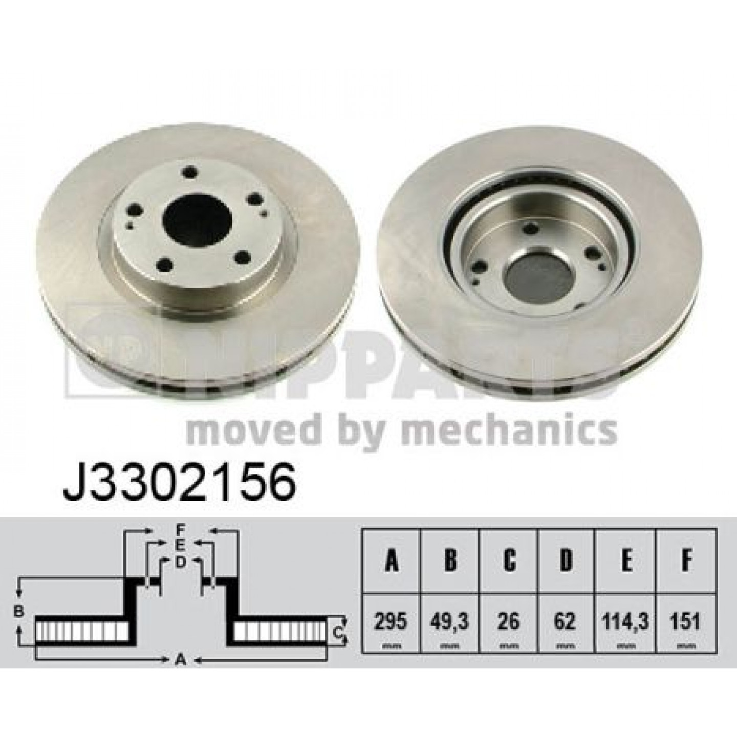 Disque de frein NIPPARTS J3302156
