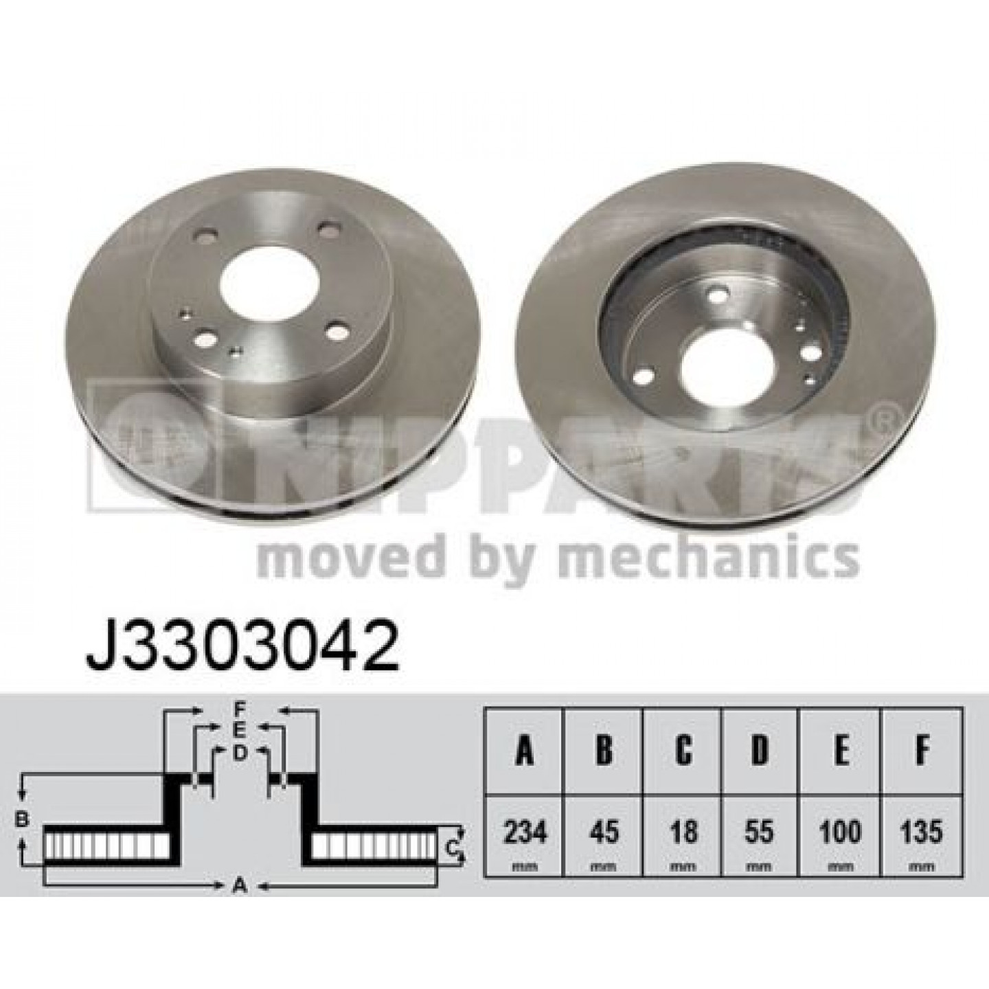Disque de frein NIPPARTS J3303042