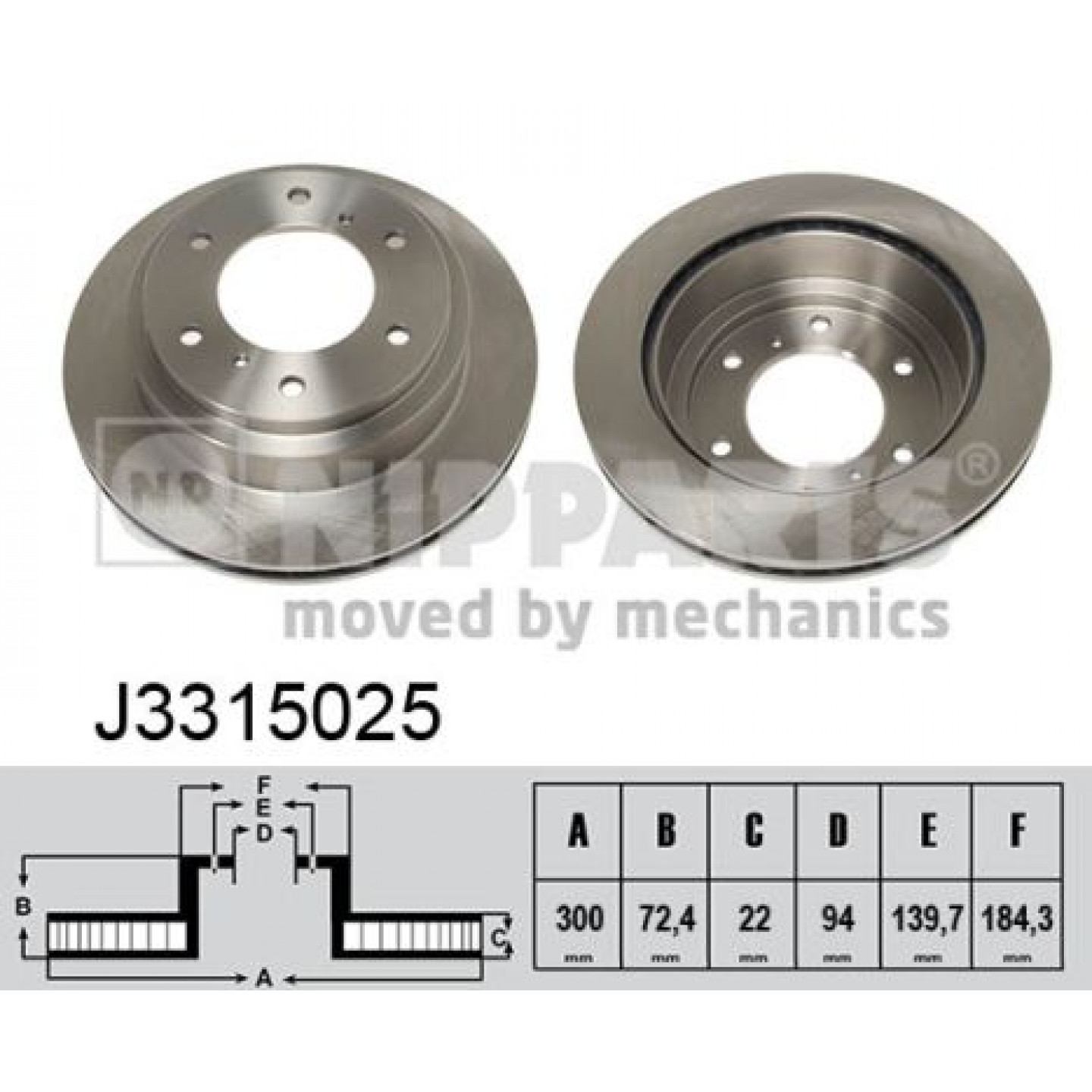 Disque de frein NIPPARTS J3315025