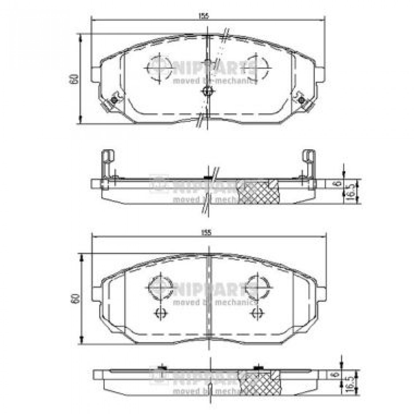 Kit pastiglie freno, Freno a disco NIPPARTS J3600318