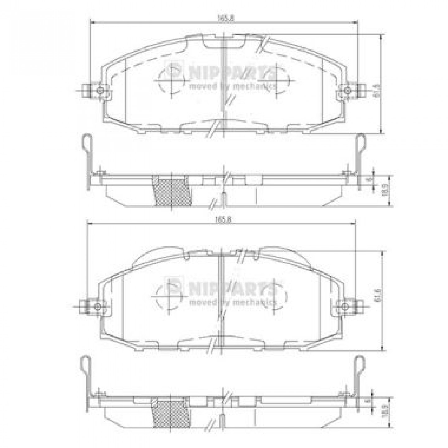 Kit pastiglie freno, Freno a disco NIPPARTS J3601070