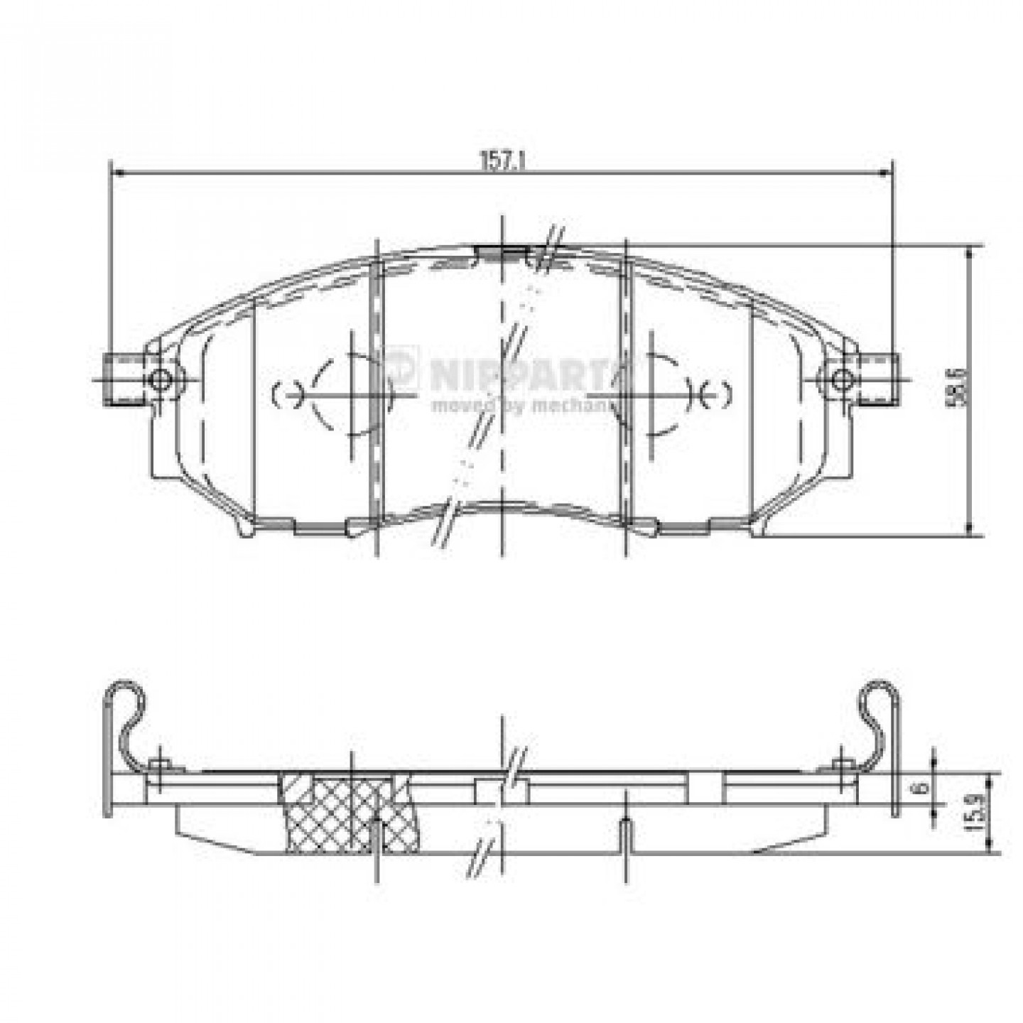 Kit de plaquettes de frein, frein à disque NIPPARTS J3601094