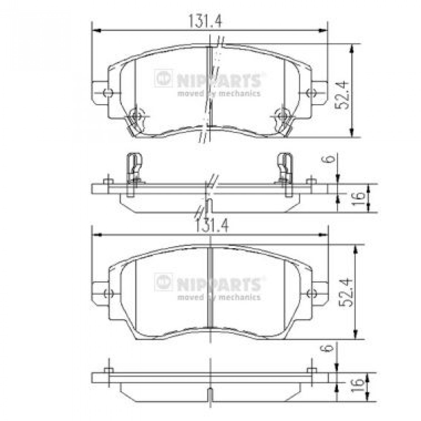 Kit pastiglie freno, Freno a disco NIPPARTS J3602089