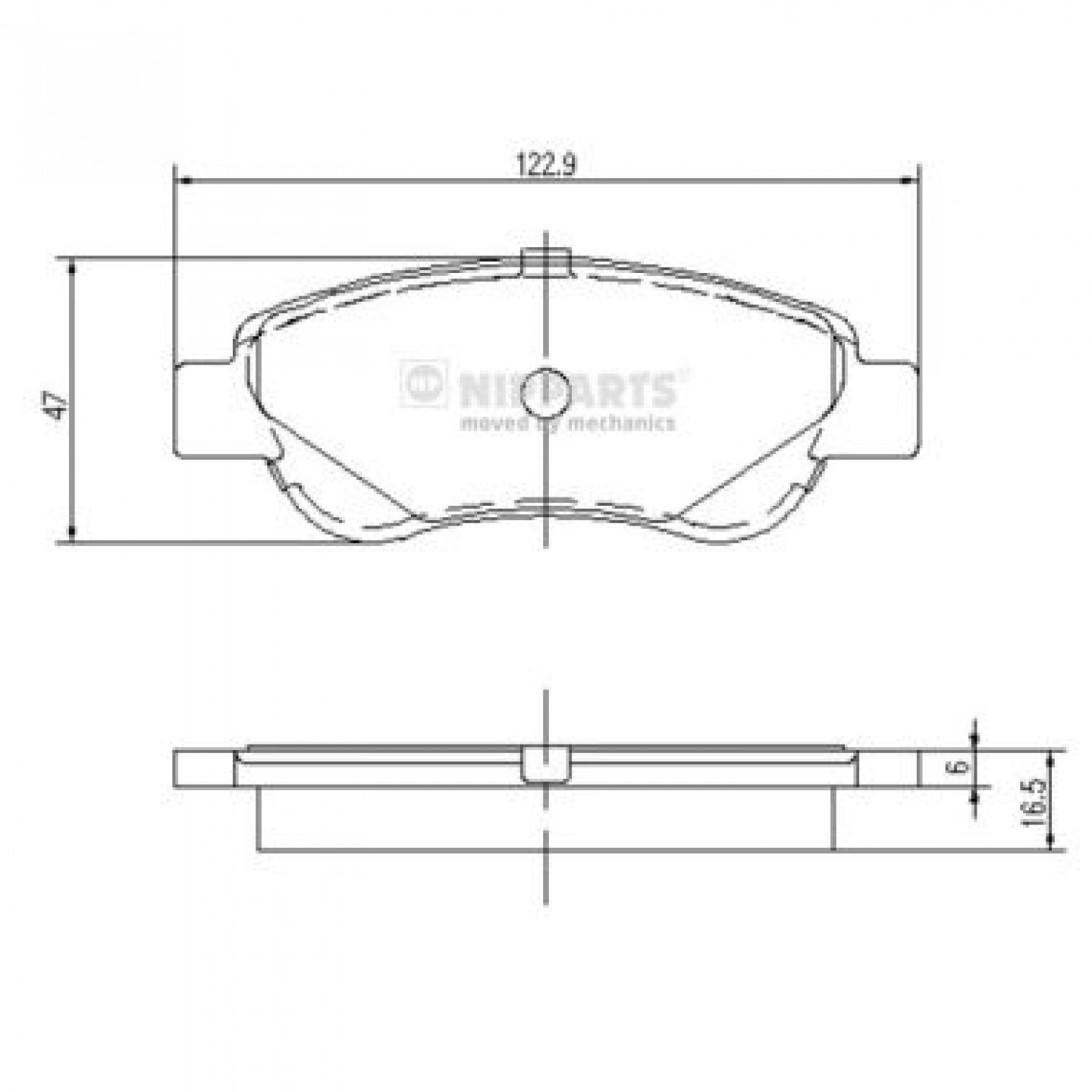 Kit de plaquettes de frein, frein à disque NIPPARTS J3602122