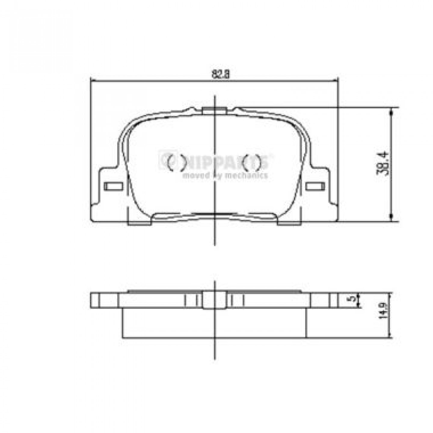 Kit de plaquettes de frein, frein à disque NIPPARTS J3612032