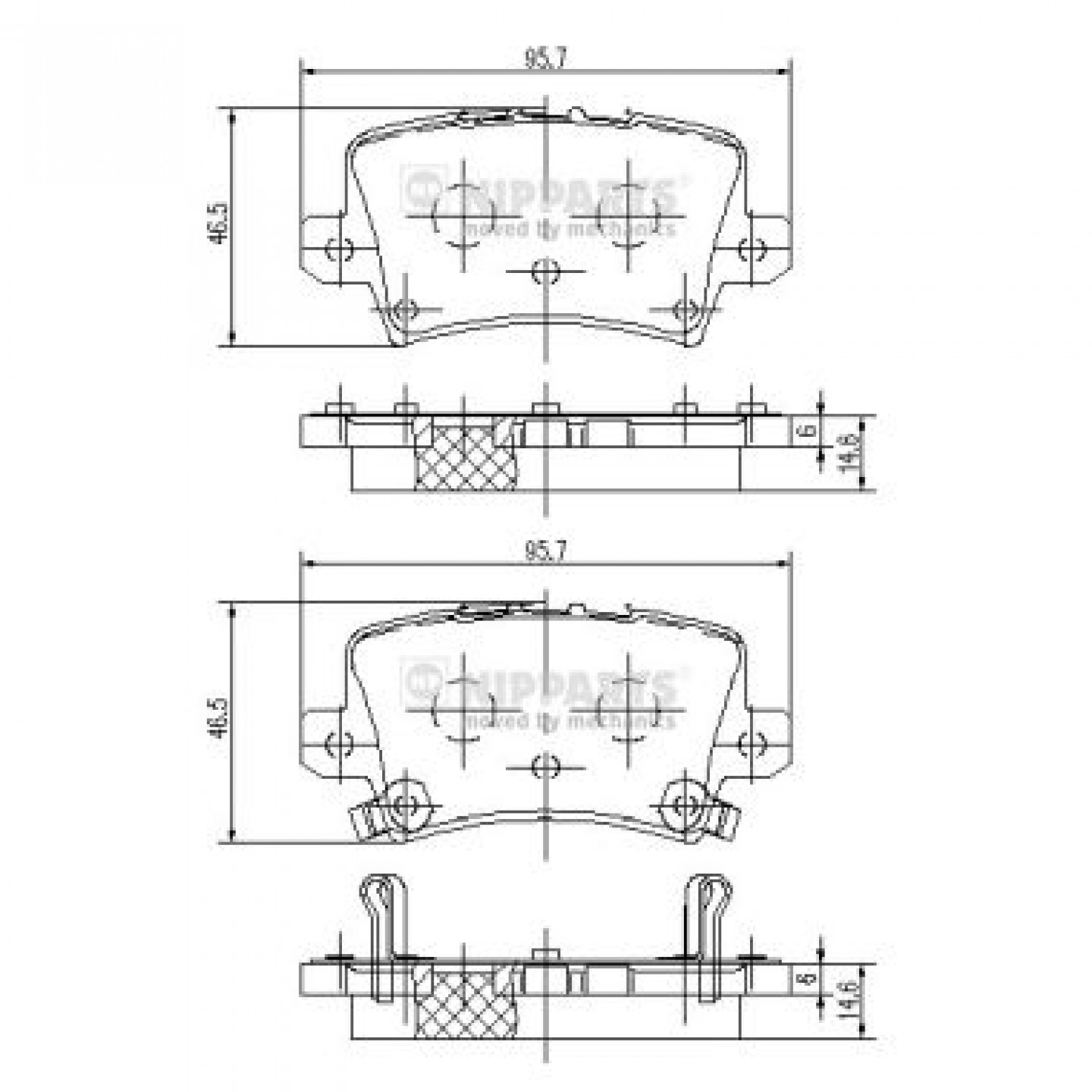 Kit pastiglie freno, Freno a disco NIPPARTS J3614018