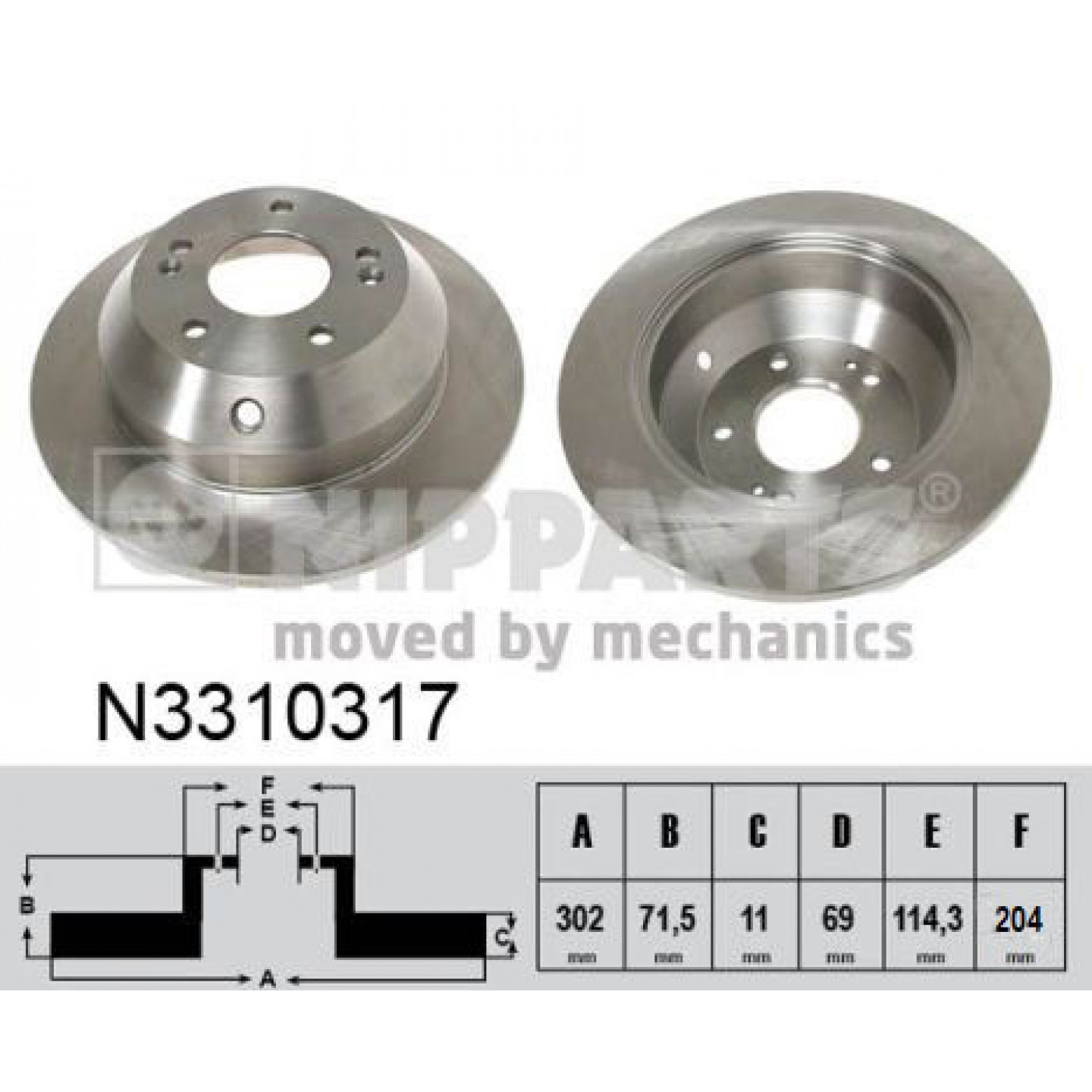 Remschijf NIPPARTS N3310317