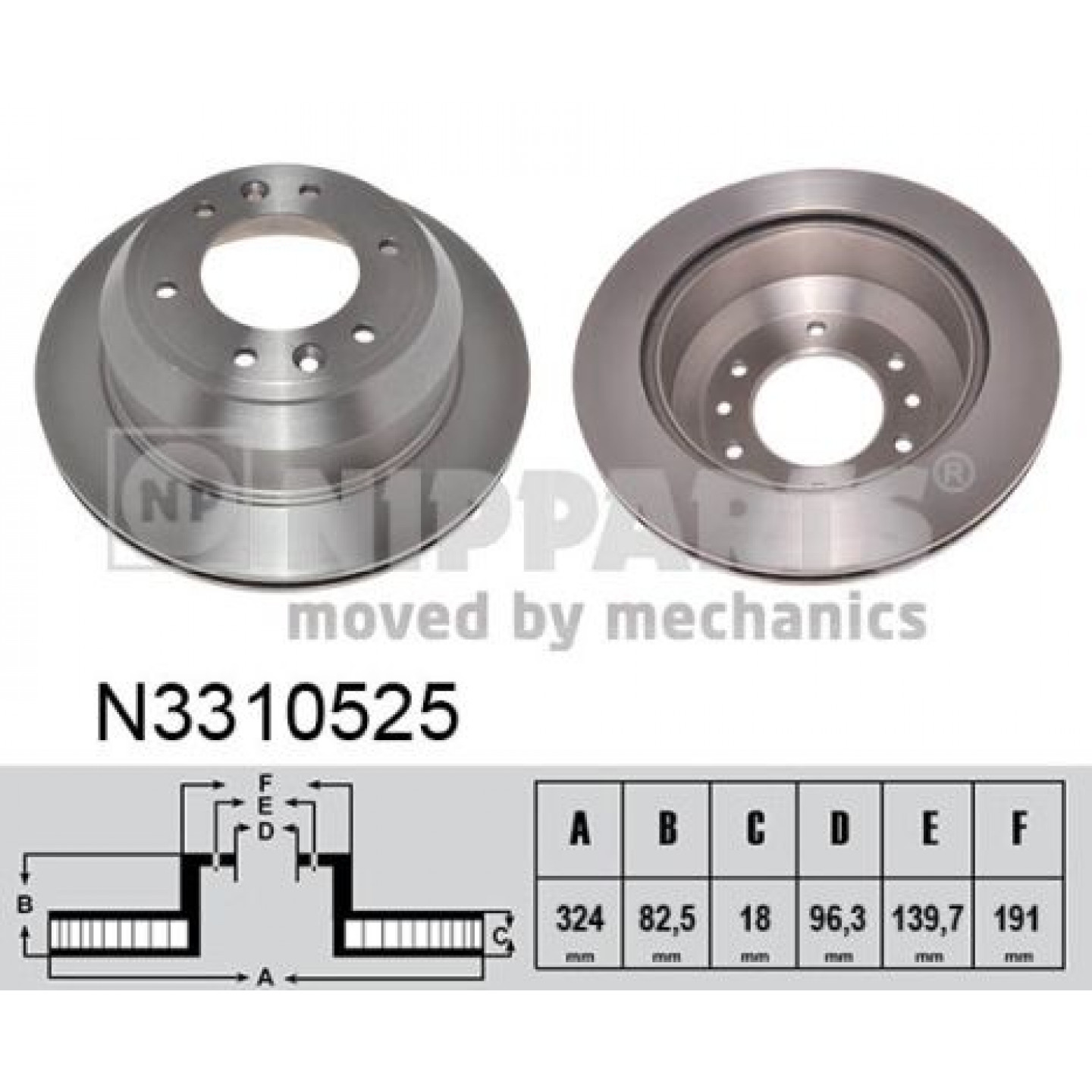 Disque de frein NIPPARTS N3310525