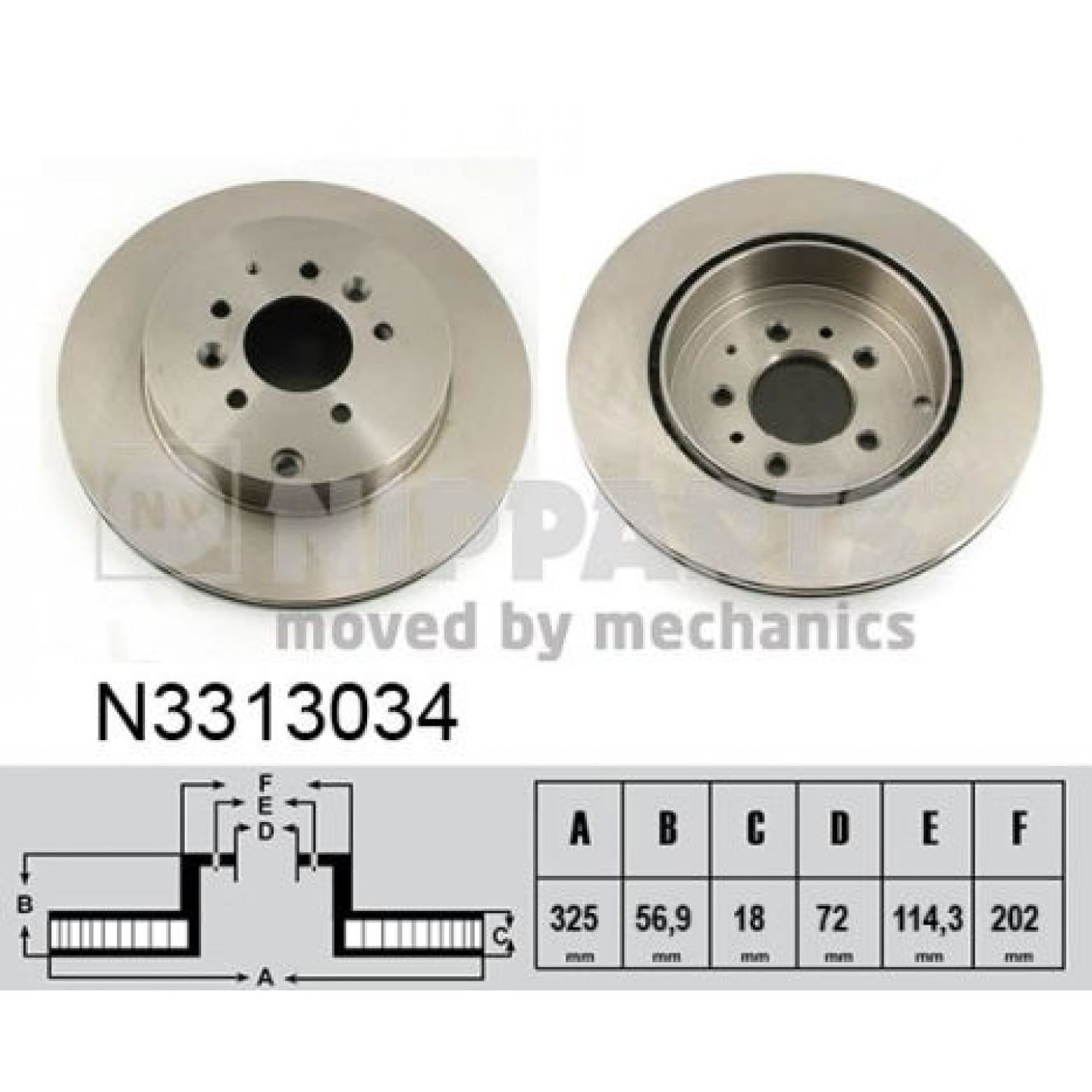 Disque de frein NIPPARTS N3313034