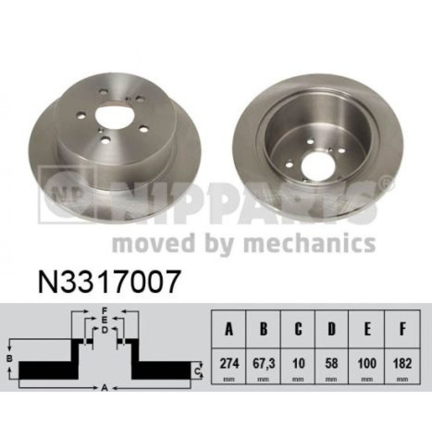 Disque de frein NIPPARTS N3317007