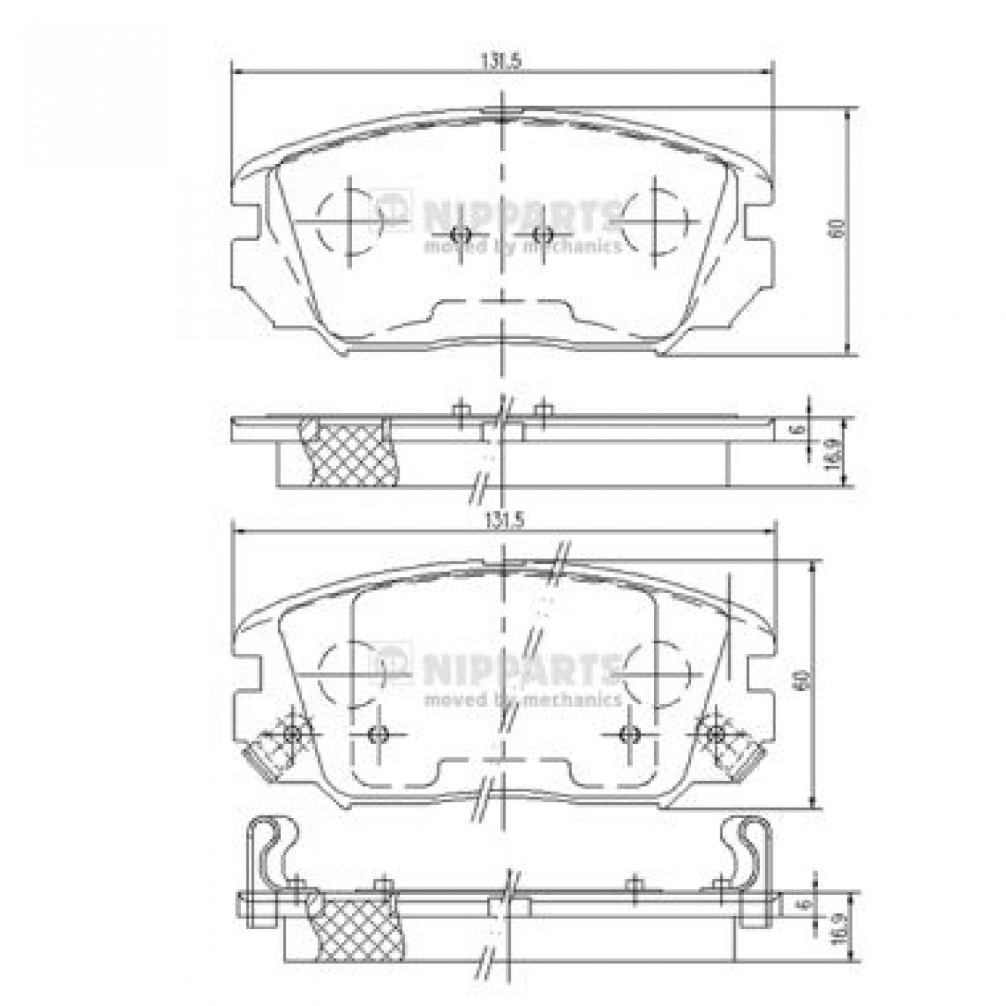 Kit pastiglie freno, Freno a disco NIPPARTS N3600543