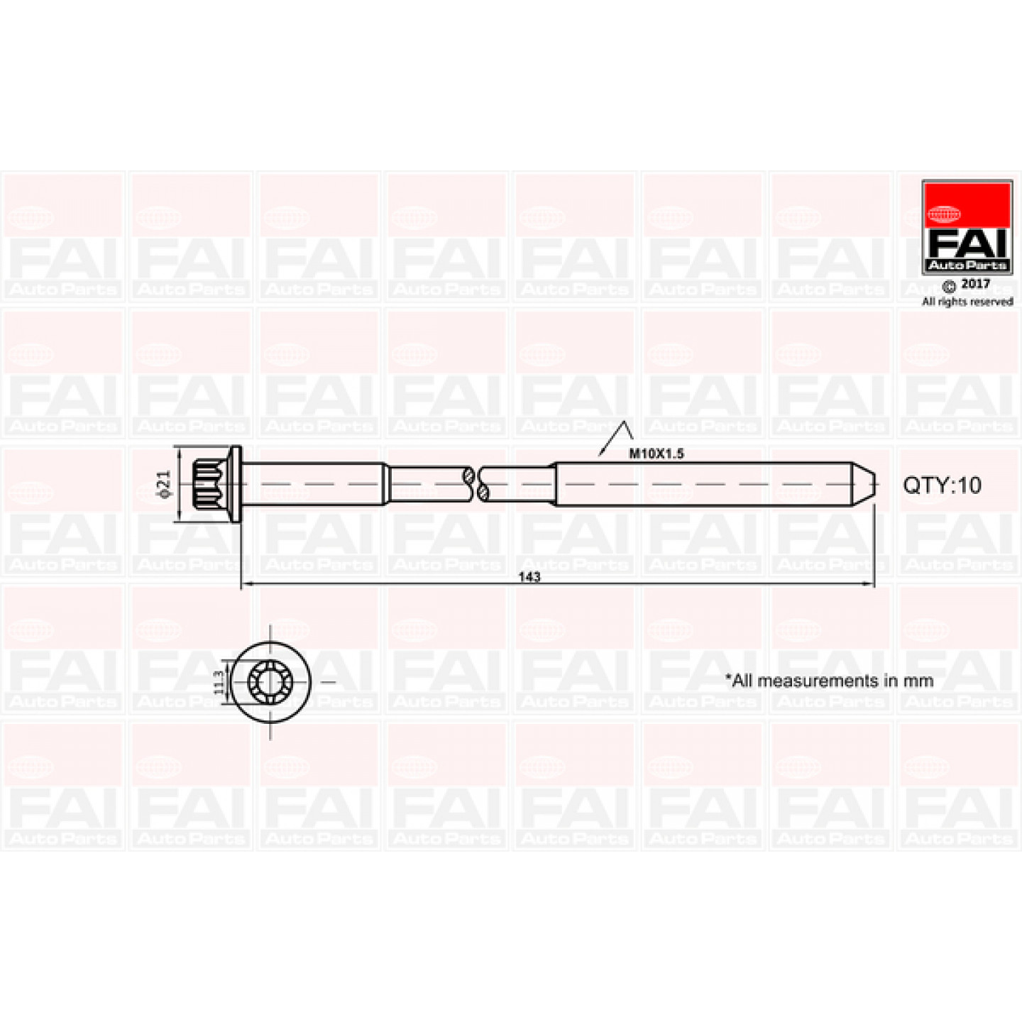 Kit bulloni testata FAI AutoParts B489