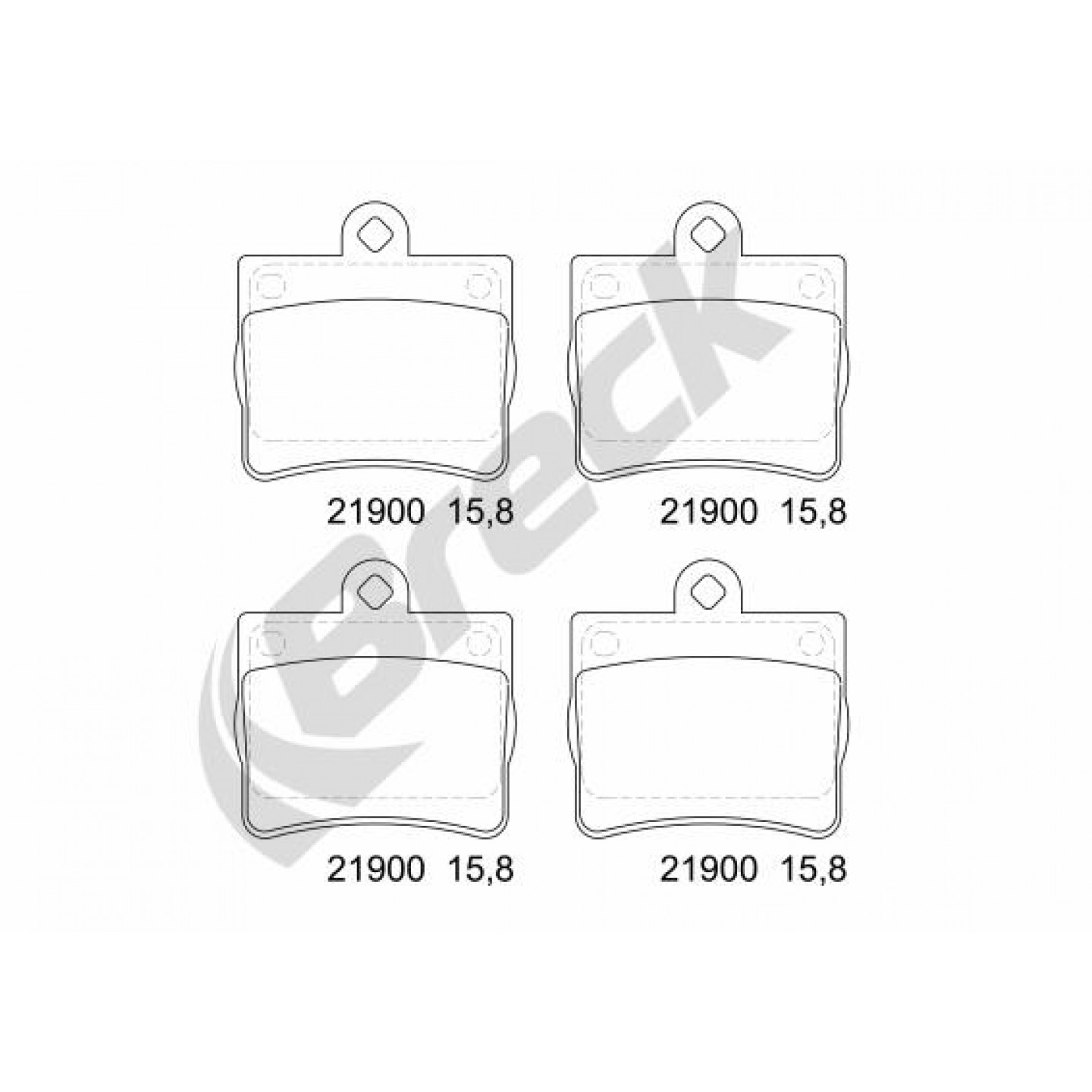 Bremsbelagsatz, Scheibenbremse BRECK 21900 00 702 00