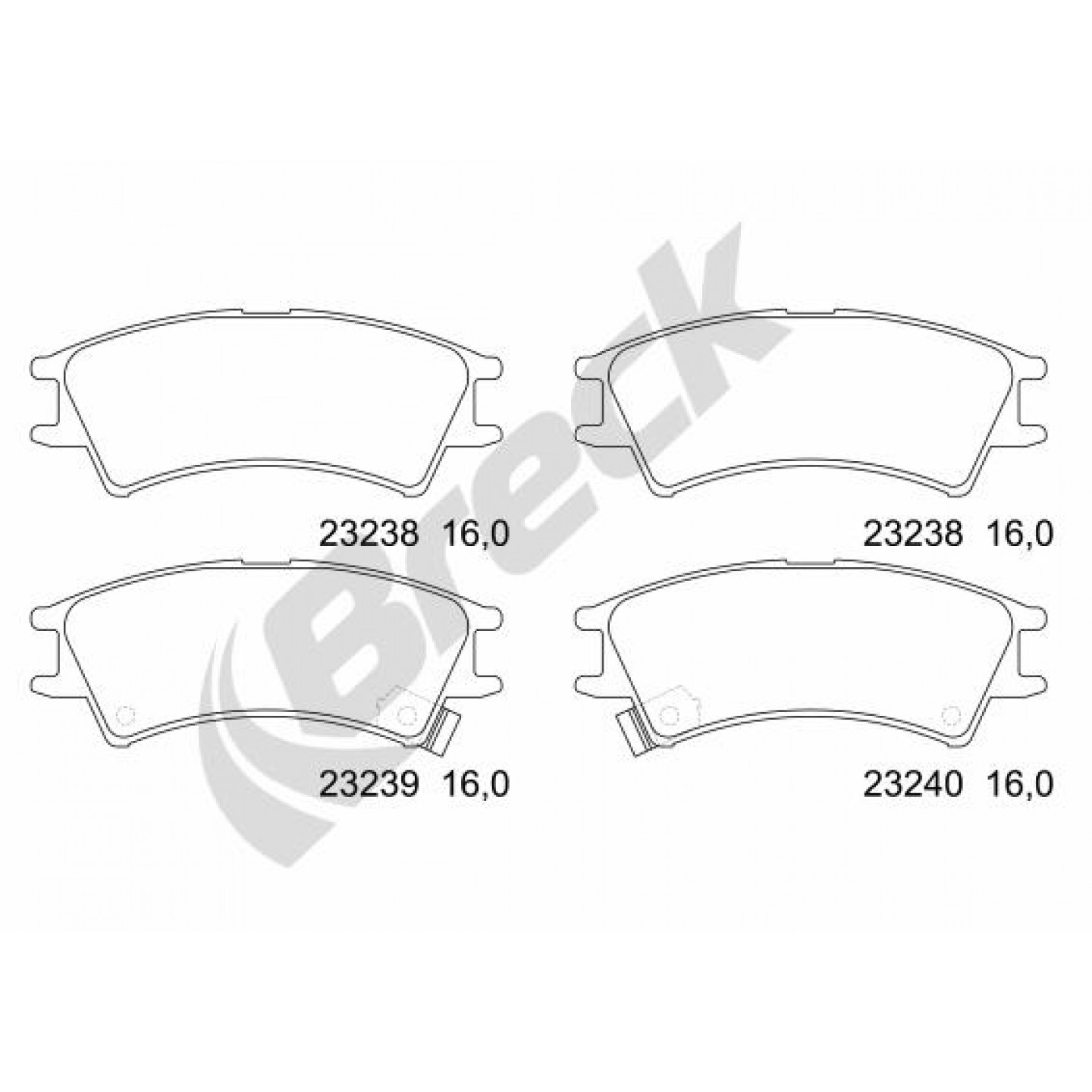 Bremsbelagsatz, Scheibenbremse BRECK 23238 00 702 10